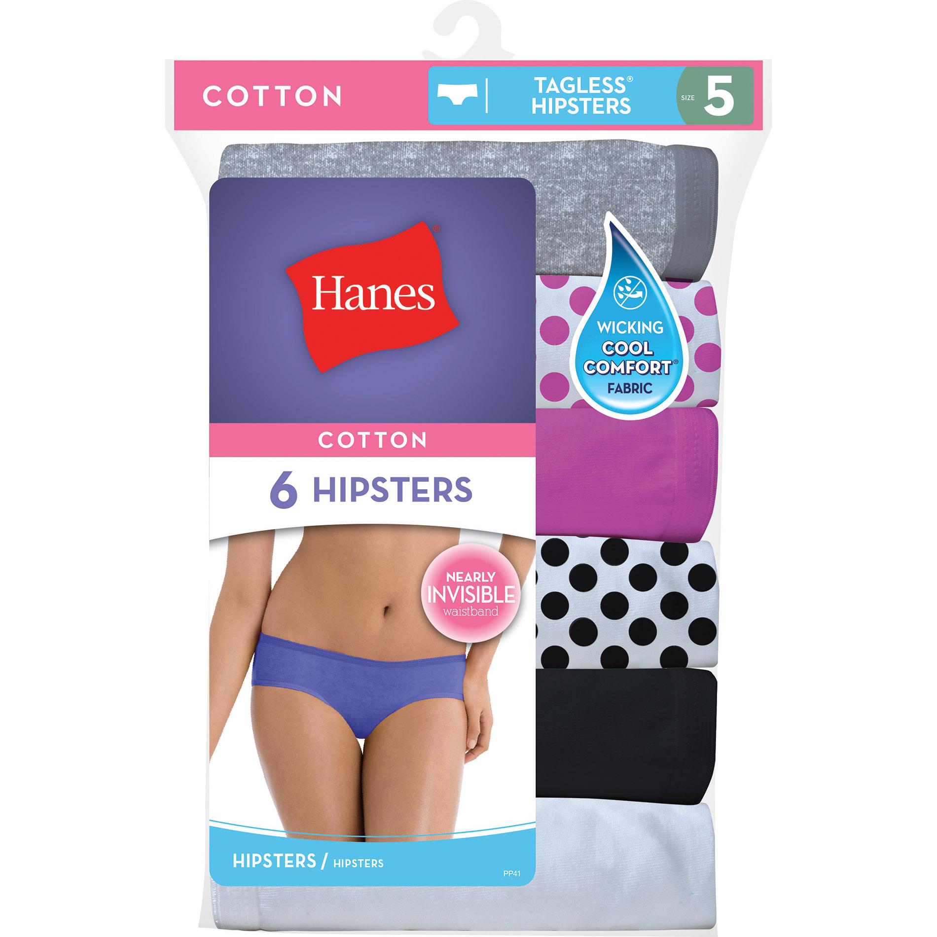 Hanes Women's 6-Pairs Hipster Panties
