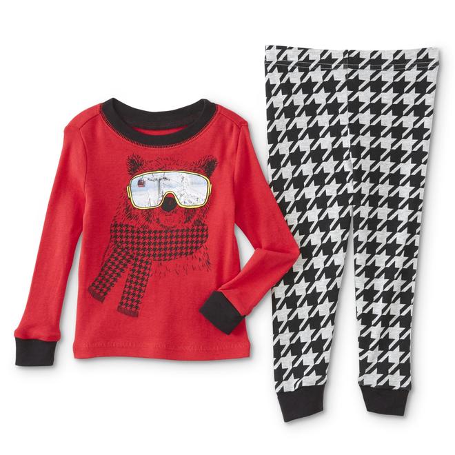 WonderKids Infant & Toddler Boys' Pajama Shirt & Pants Skiing Bear