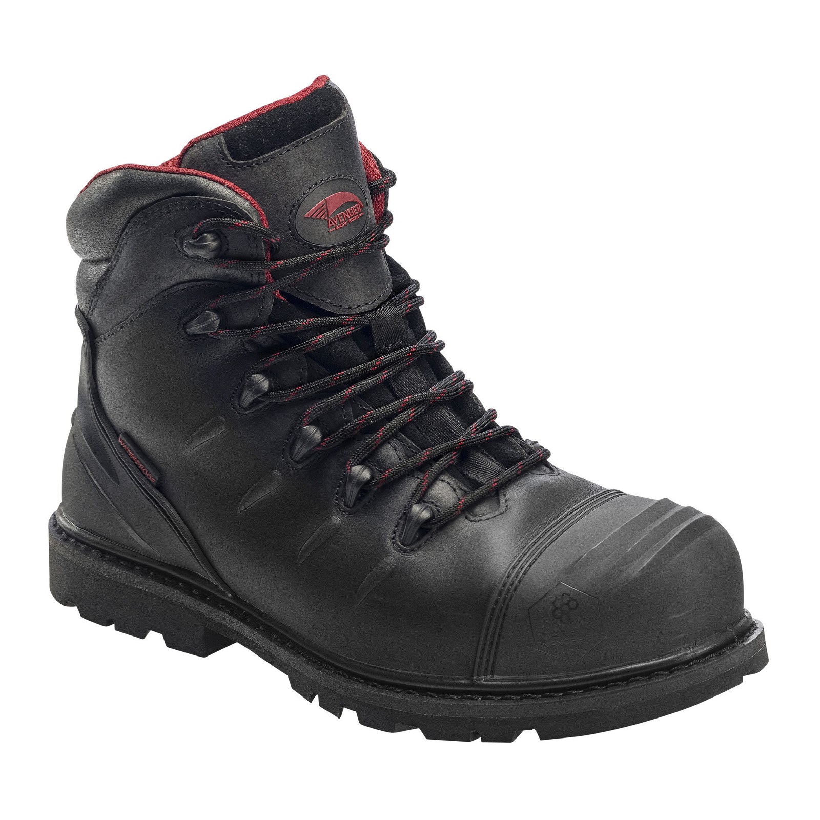 Avenger Safety Footwear Men's A7547 Black 6" Waterproof Carbon Safety Toe Work Boot