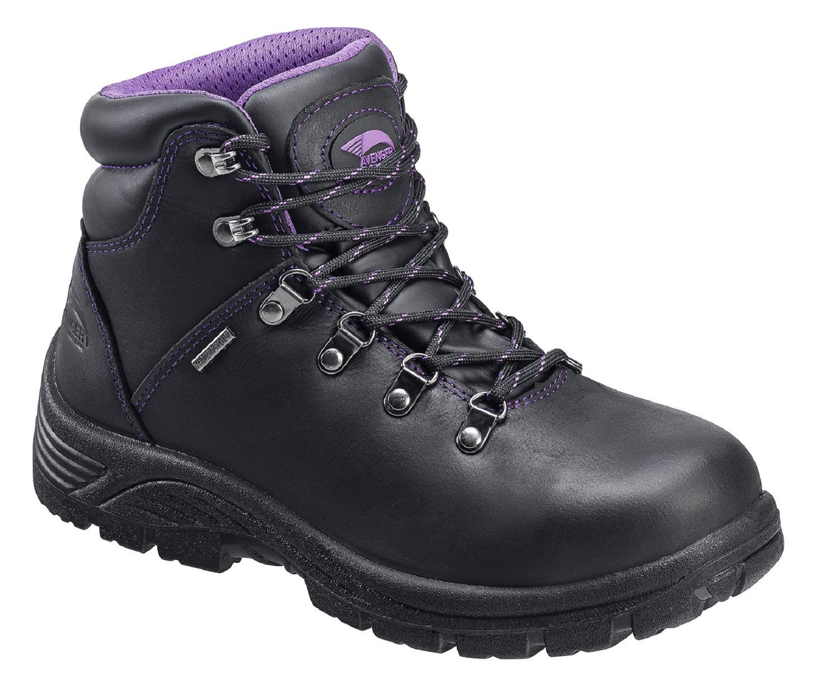 Avenger Safety Footwear Women's A7124 Black Waterproof Steel Toe Work Boot