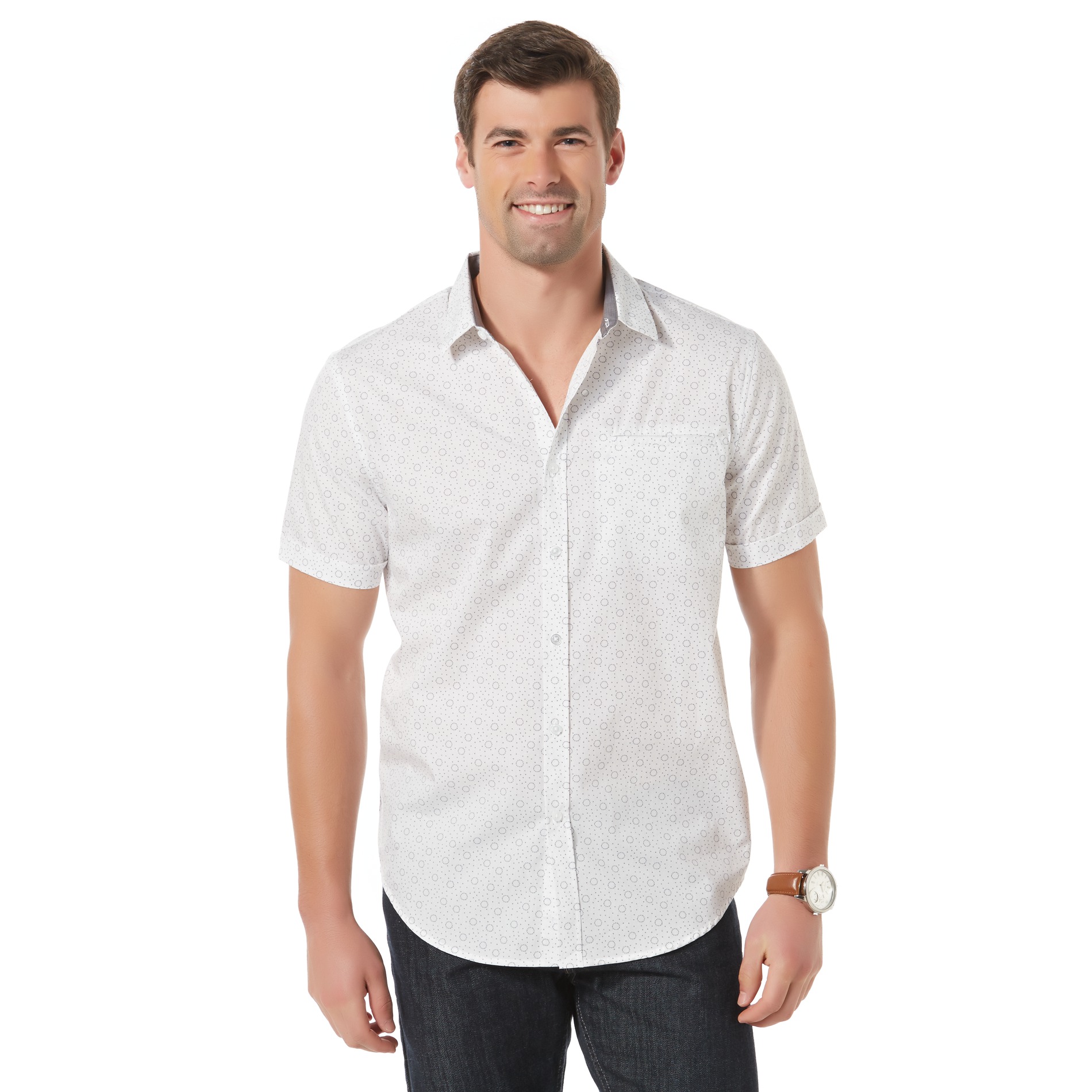 Structure Men's Short-Sleeve Shirt -  Circles & Dots