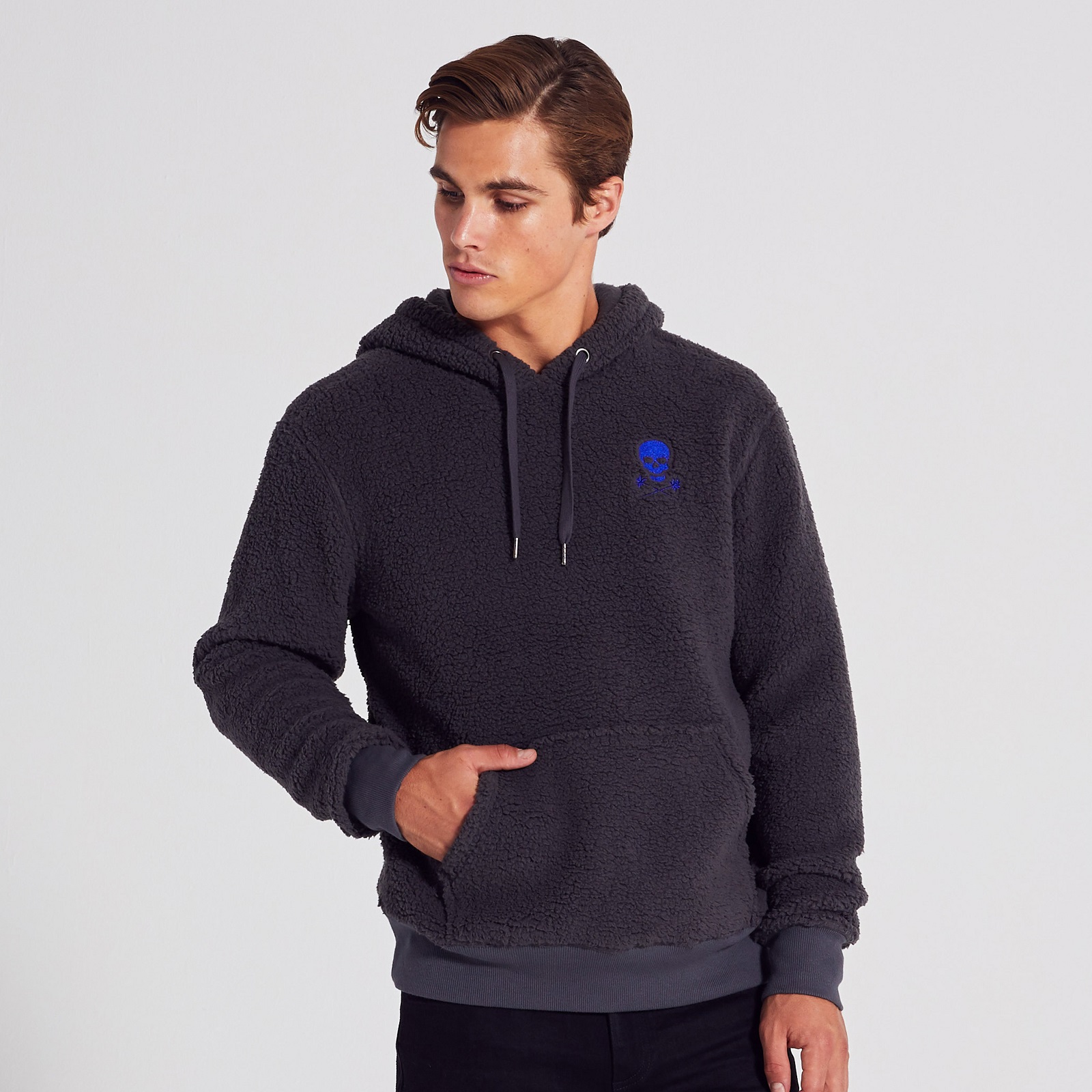 Adam Levine Men’s Sherpa Hoodie, Size: Medium, Gray Adam Levine Men’s Sherpa Hoodie, Size: Medium, Gray