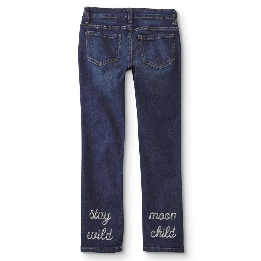 ROEBUCK & CO R1893 Girls' Embellished Straight Leg Jeans - Stay Wild