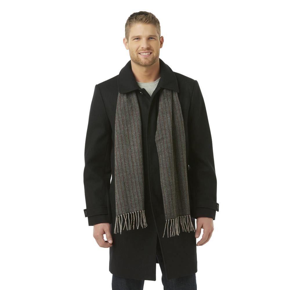 Structure Men's Peacoat & Scarf - Striped