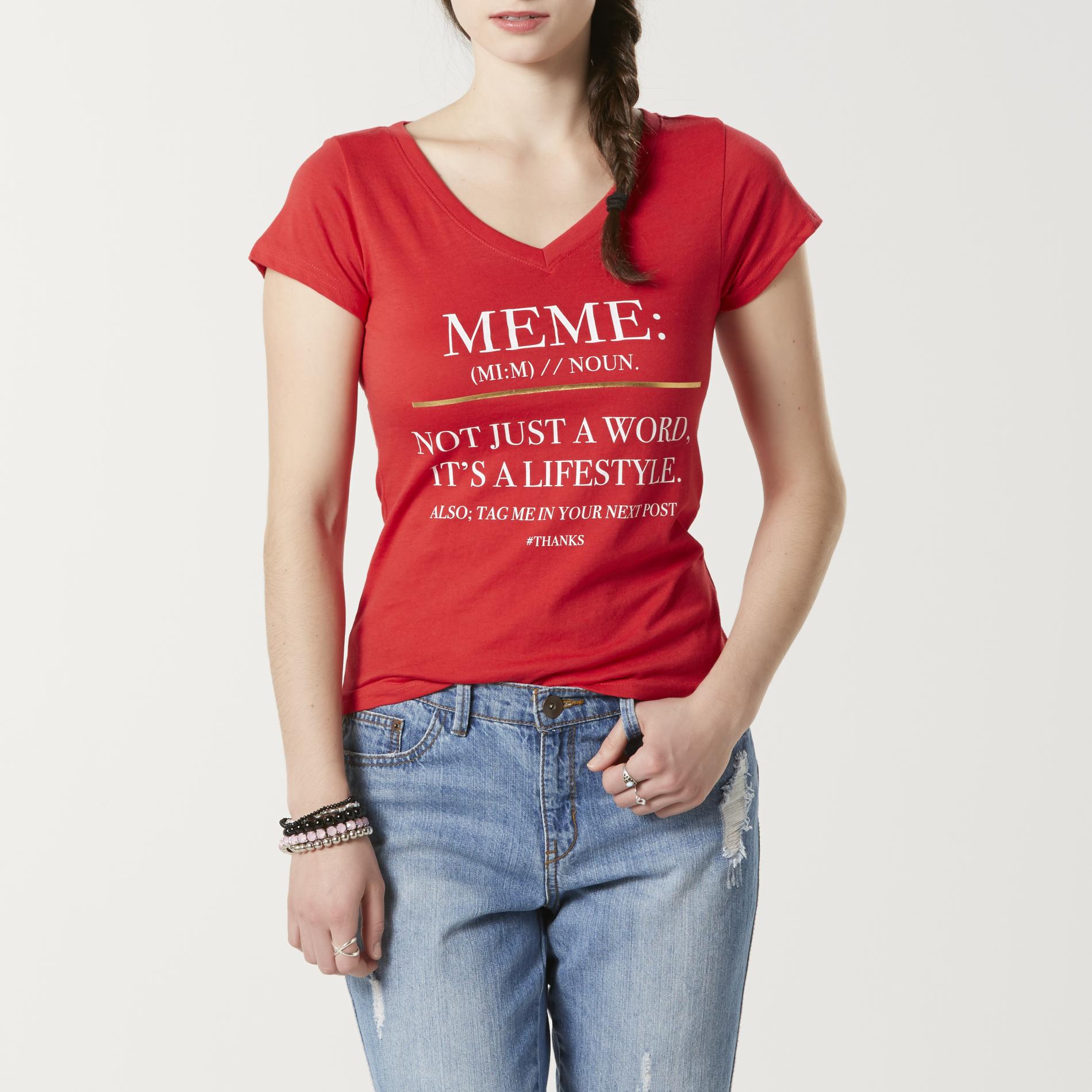Joe Boxer Juniors' Graphic T-Shirt - Meme, Size: Medium, Red Joe Boxer Juniors' Graphic T-Shirt - Meme, Size: Medium, Red