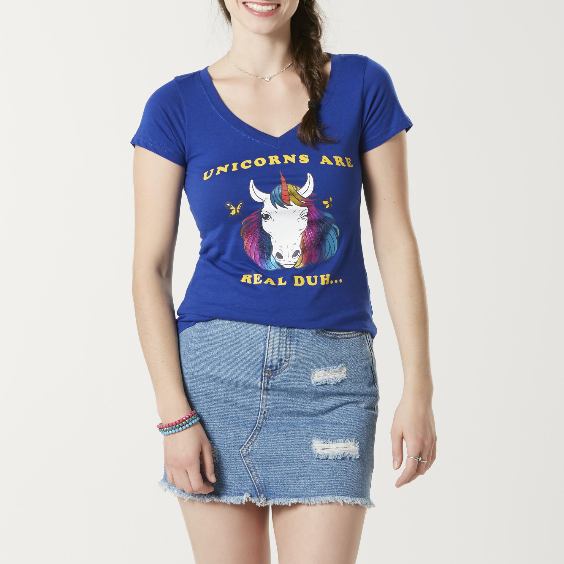 Joe Boxer Juniors' Graphic T-Shirt - Unicorns Are Real, Size: Small, Blue The Web Joe Boxer Juniors' Graphic T-Shirt - Unicorns Are Real, Size: Small, Blue The Web