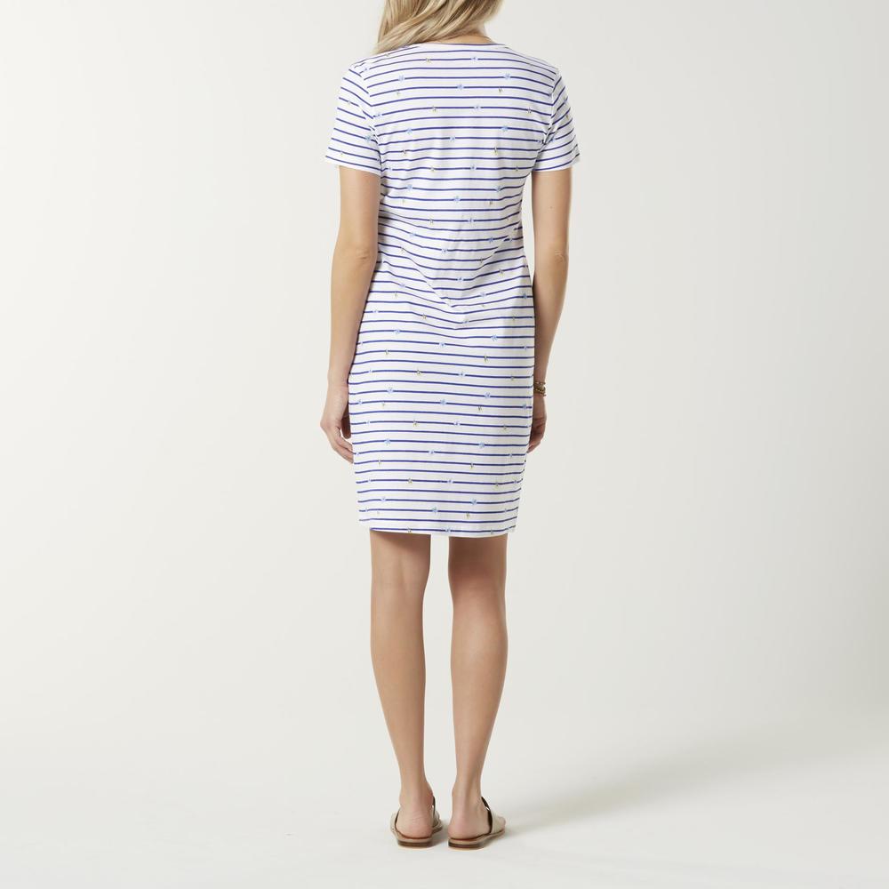 Laura Scott Women's T-Shirt Dress - Striped & Floral