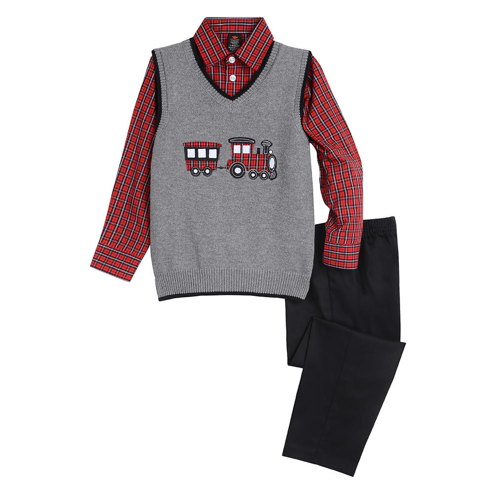 Dockers Infant and Toddler Boys&#8217; Sweater Vest, Shirt & Pants Set
