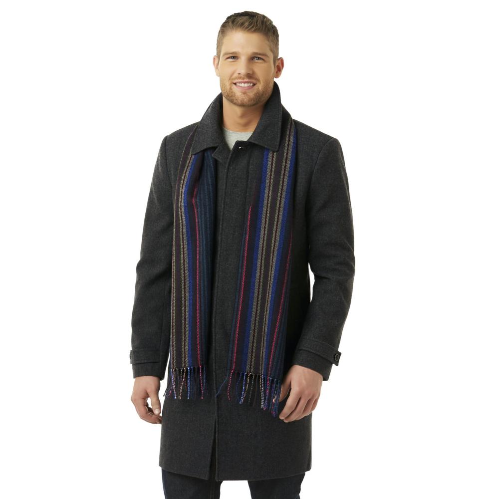 Structure Men's Peacoat & Scarf - Striped