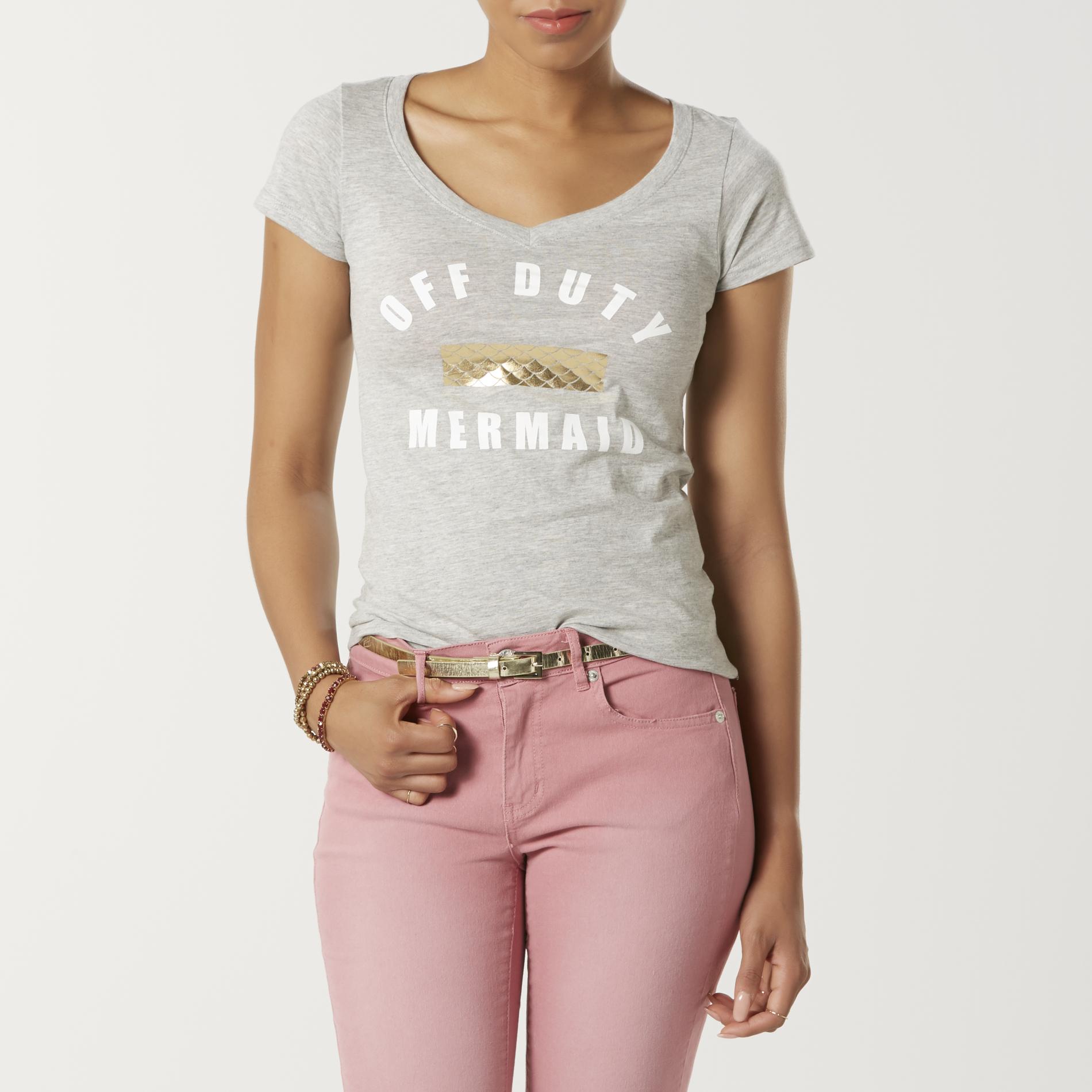 Joe Boxer Juniors' Graphic T-Shirt - Off Duty Mermaid, Size: Small, Grey Grey Joe Boxer Juniors' Graphic T-Shirt - Off Duty Mermaid, Size: Small, Grey Grey