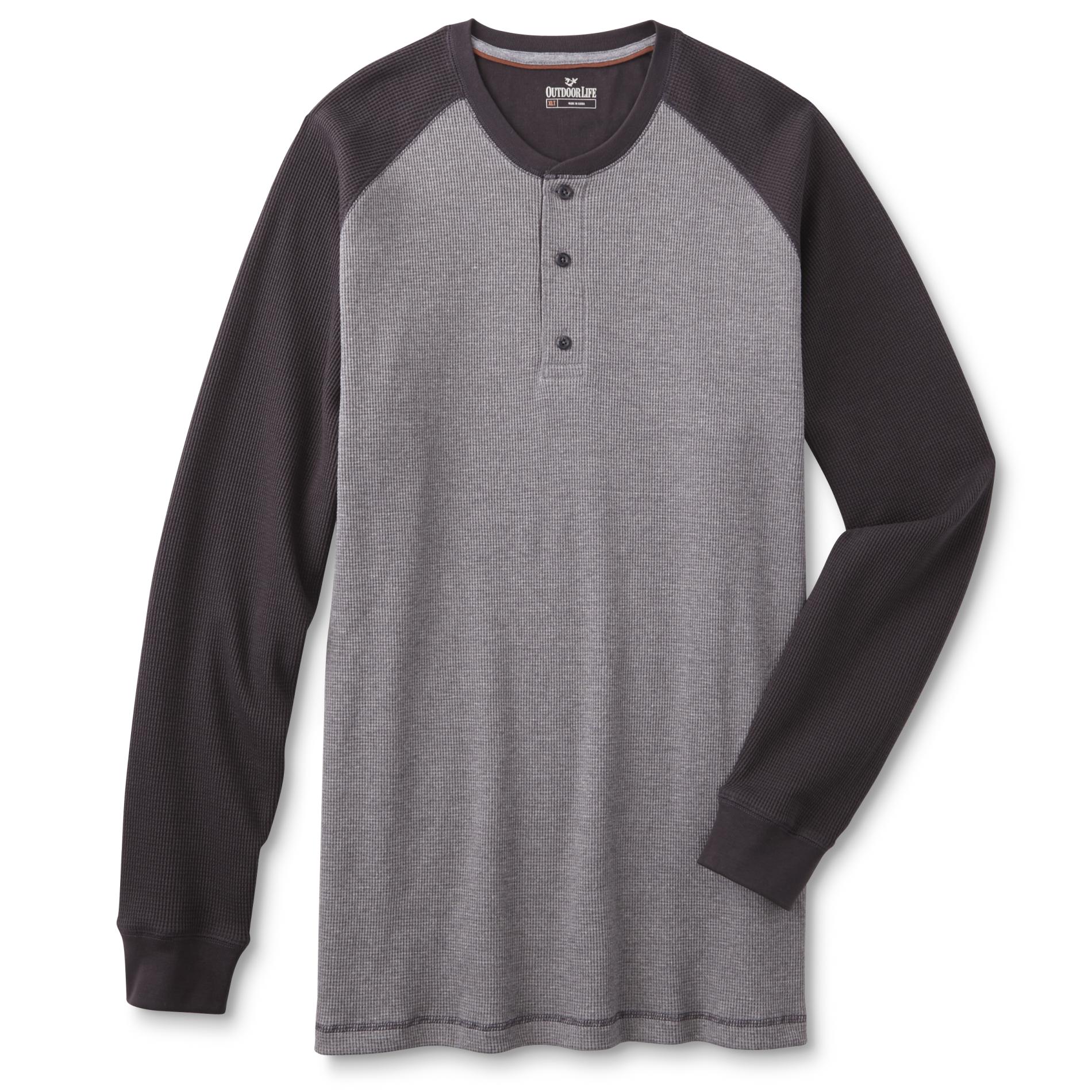 Outdoor Life Men's Big & Tall Thermal Henley Shirt - Colorblock