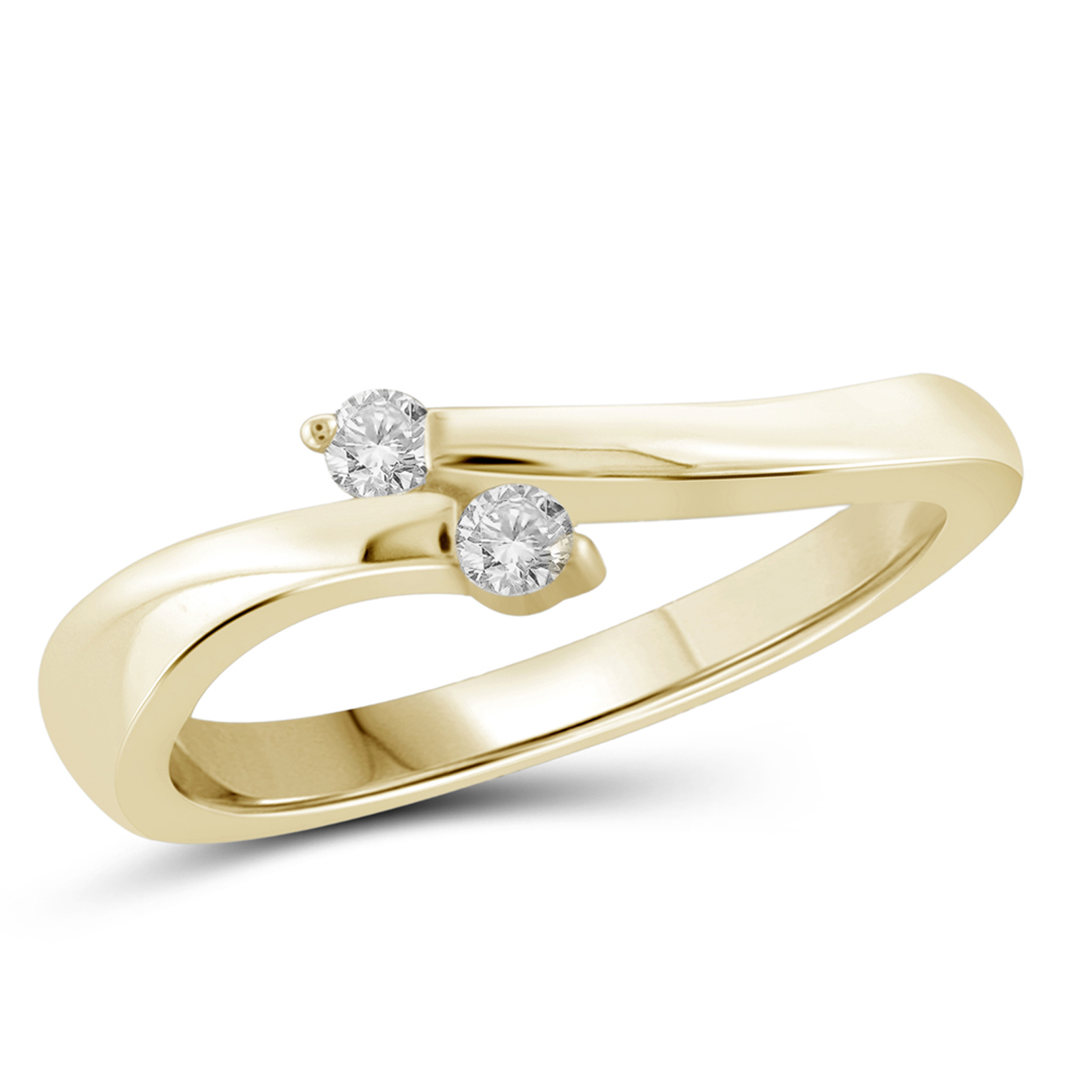 Tradition Diamond 10K Yellow Gold .10 CTTW Certified Diamond Bypass Ring