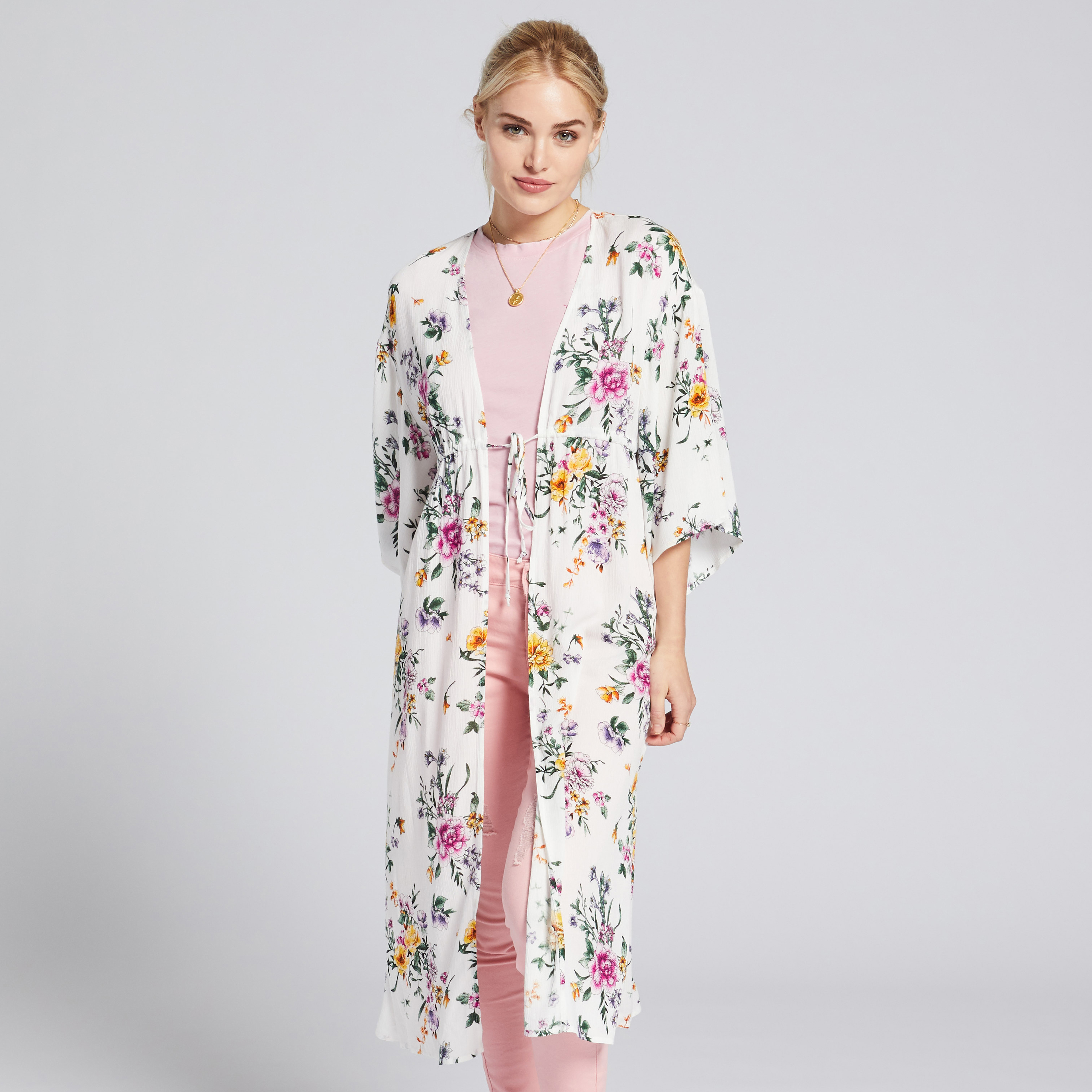 Adam Levine Women's Printed Kimono - White Floral