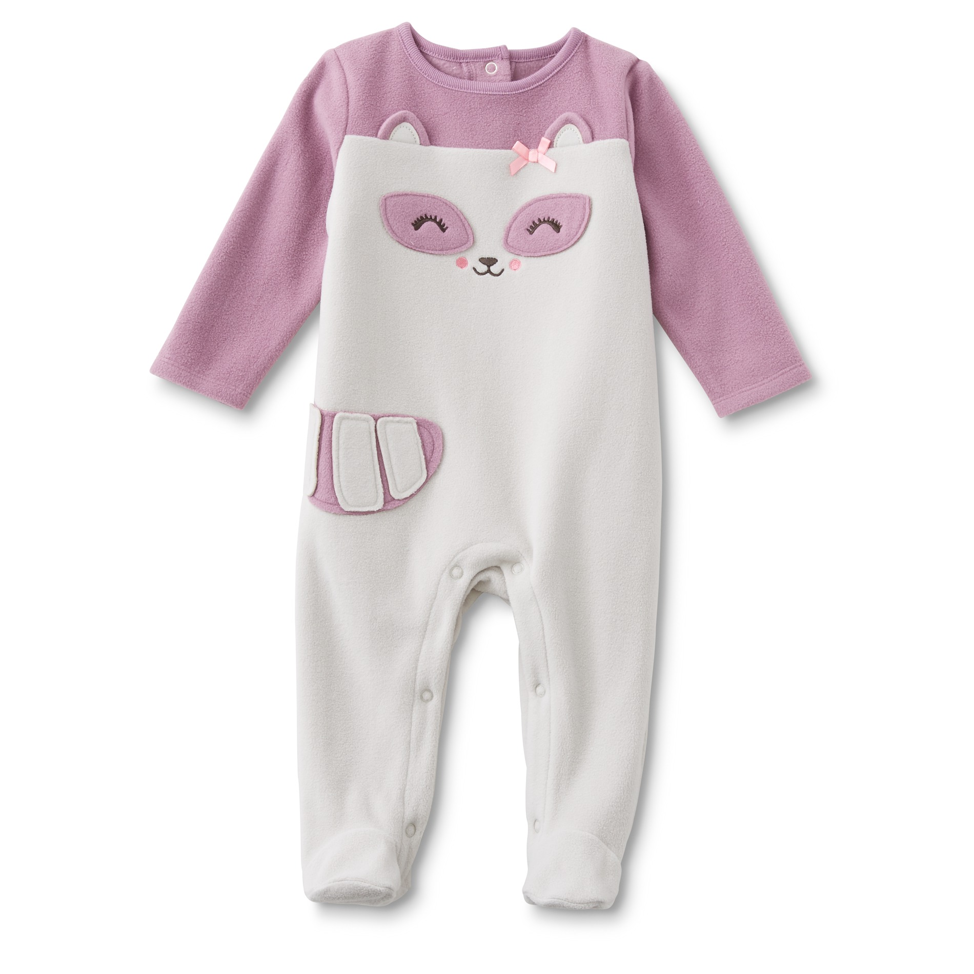 Little Wonders Newborn Girl's Footed Sleeper Pajamas - Raccoon