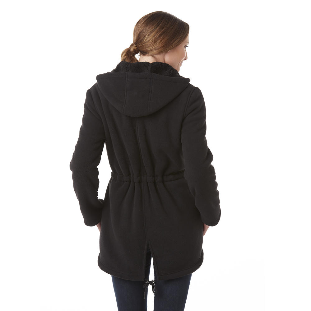 Basic Editions Women's Monkey Fleece Hooded Jacket