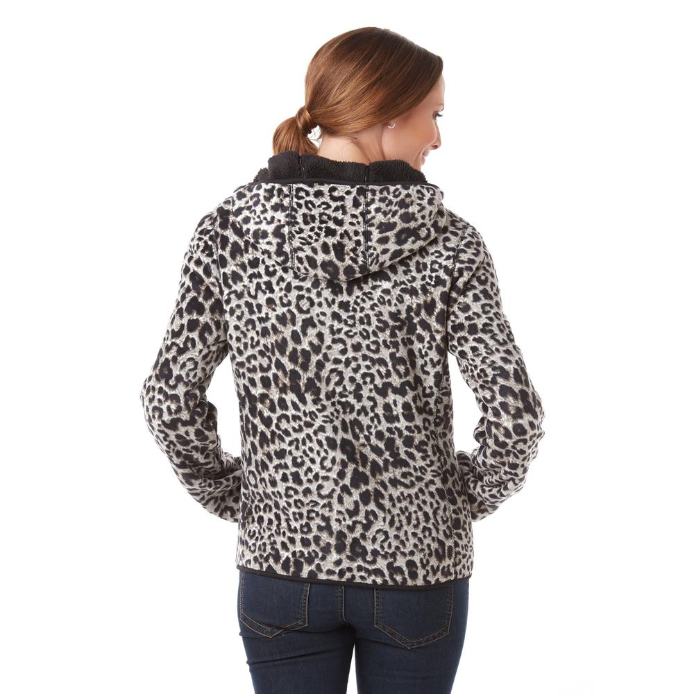 Laura Scott Women's Reversible Hoodie Jacket - Leopard Print