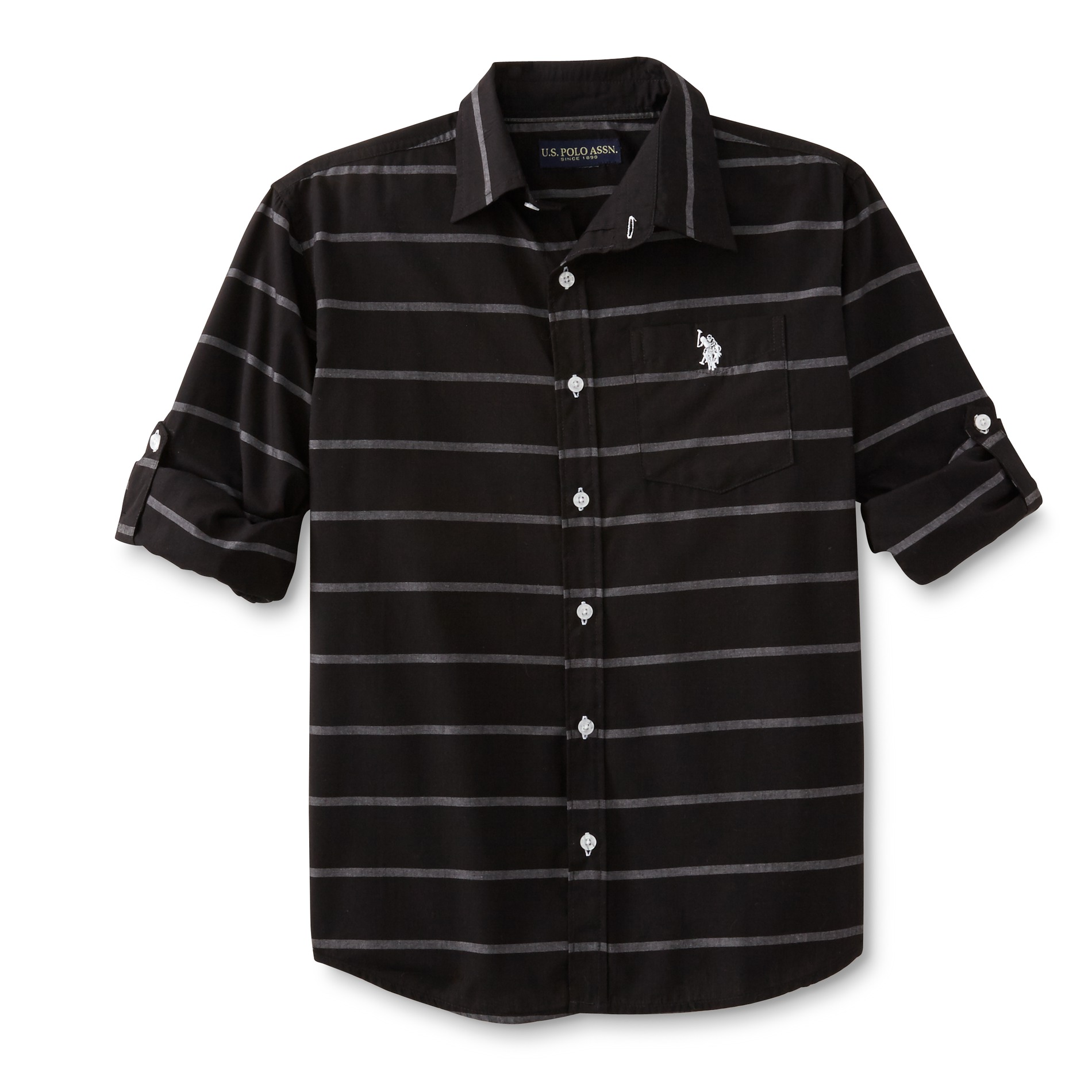 U.S. Polo Assn. Boy's Button-Front Shirt - Striped