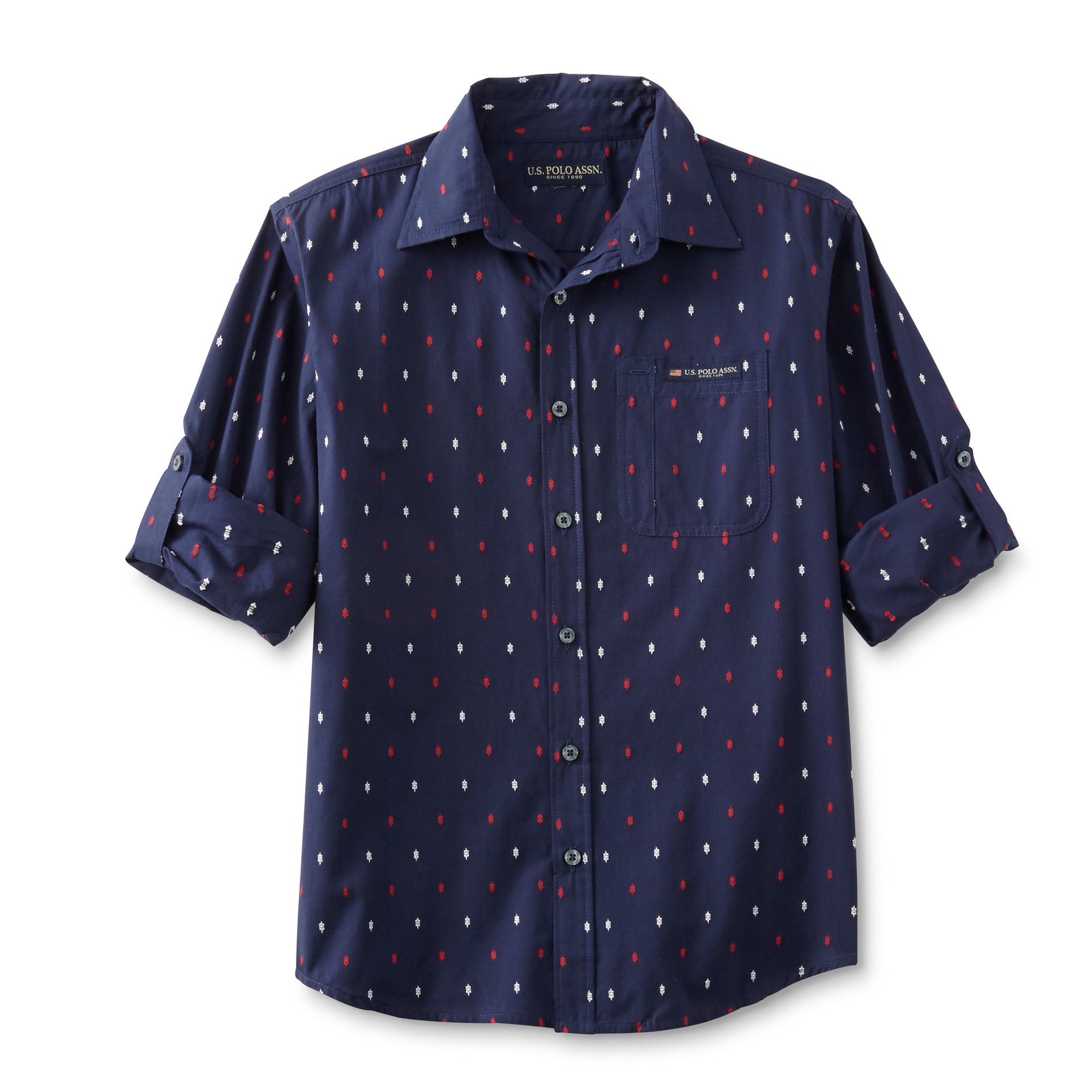 U.S. Polo Assn. Boy's Button-Front Shirt - Geometric