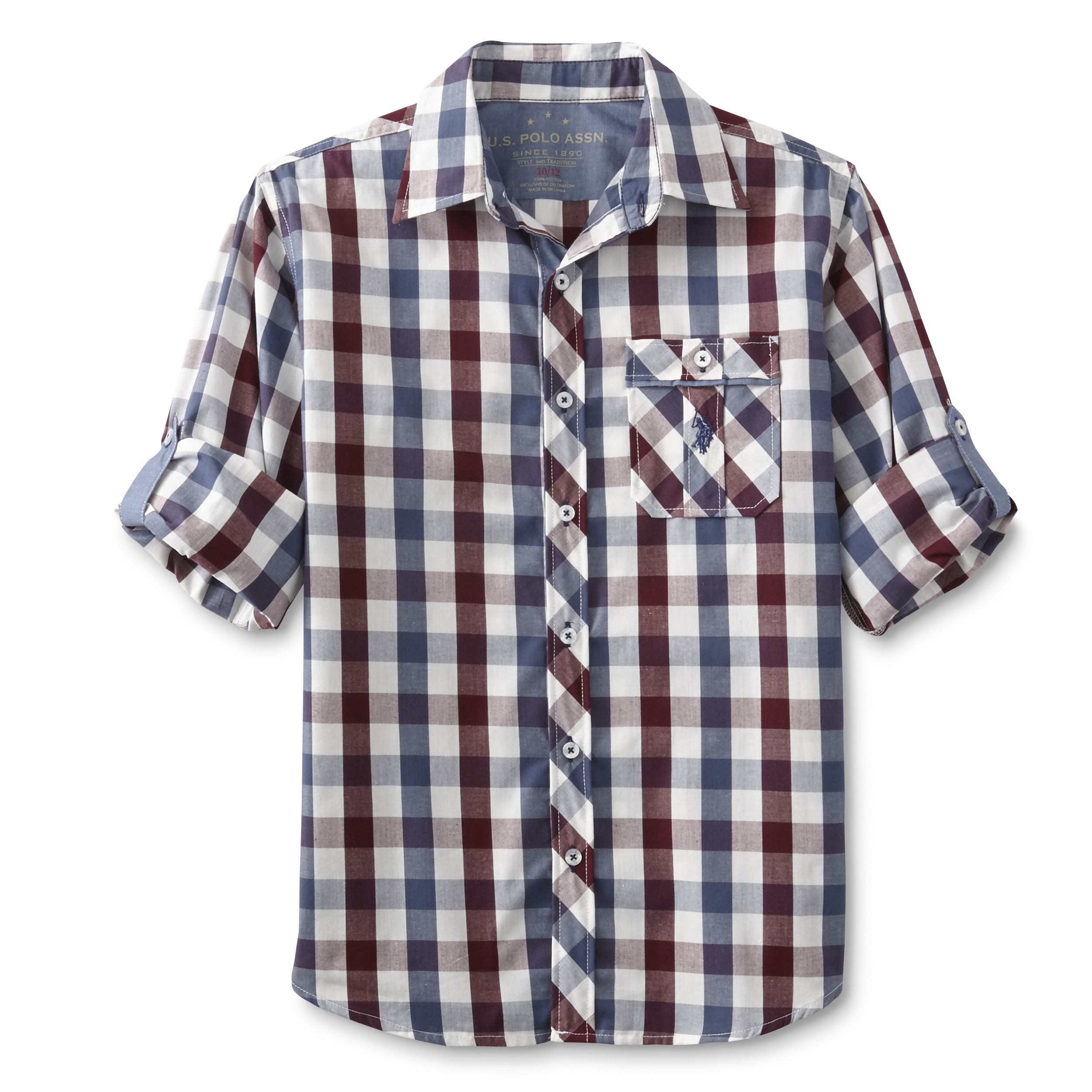 U.S. Polo Assn. Boy's Button-Front Shirt - Plaid