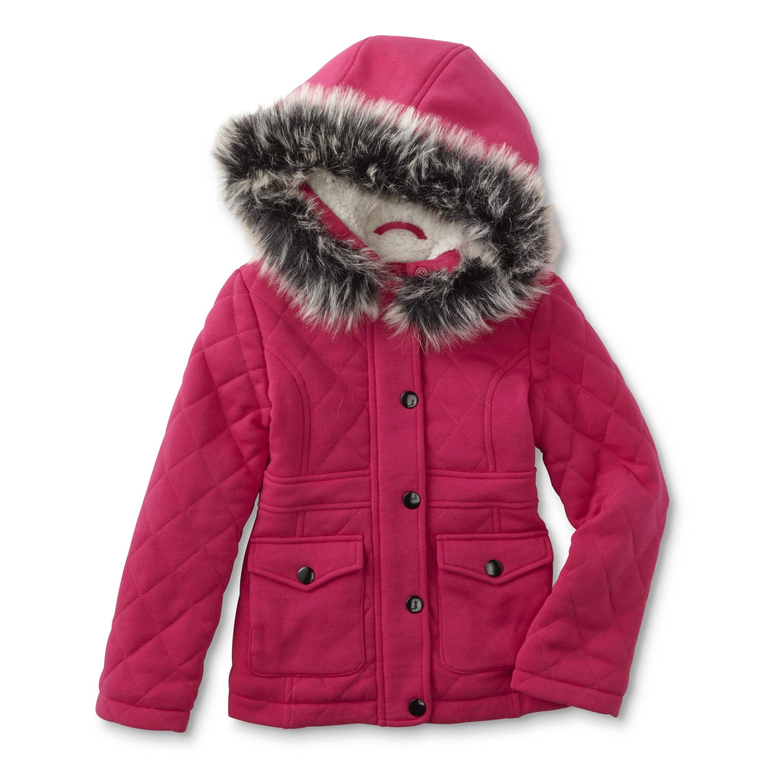 ROEBUCK & CO R1893 Girl's Hooded Quilted Coat