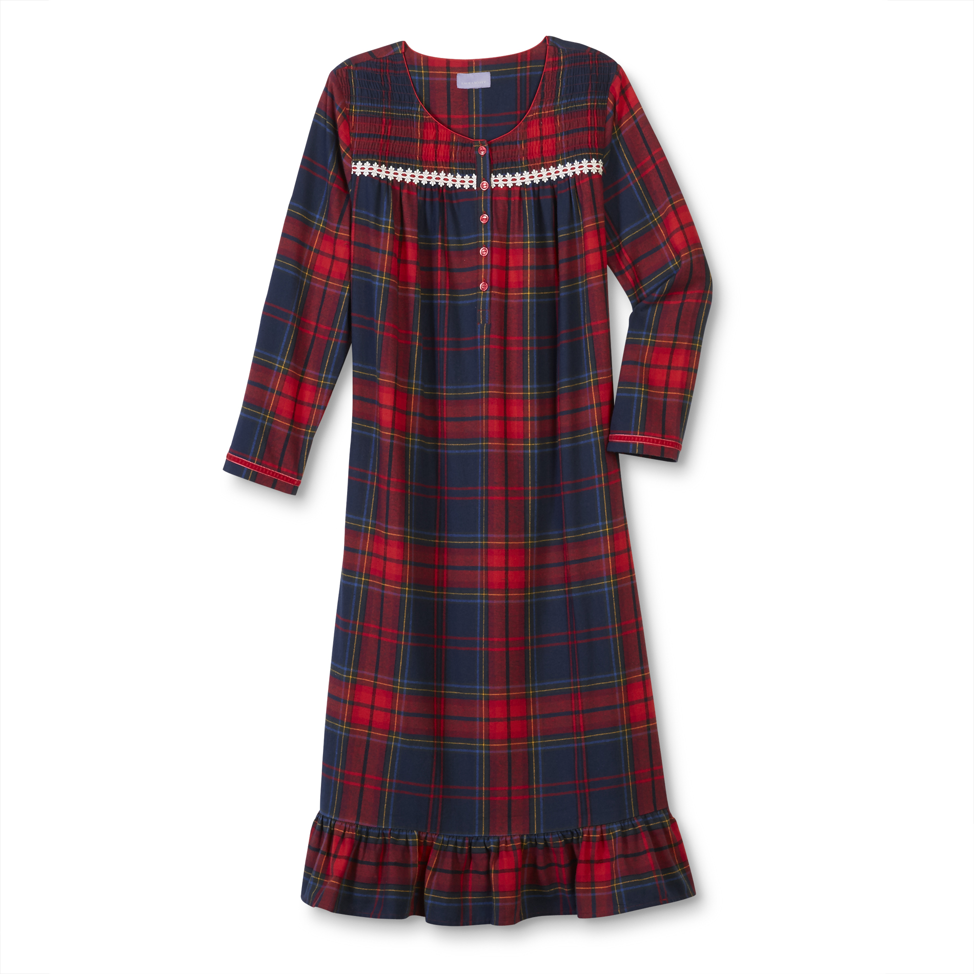 Laura Scott Women's Plus Flannel Nightgown - Plaid