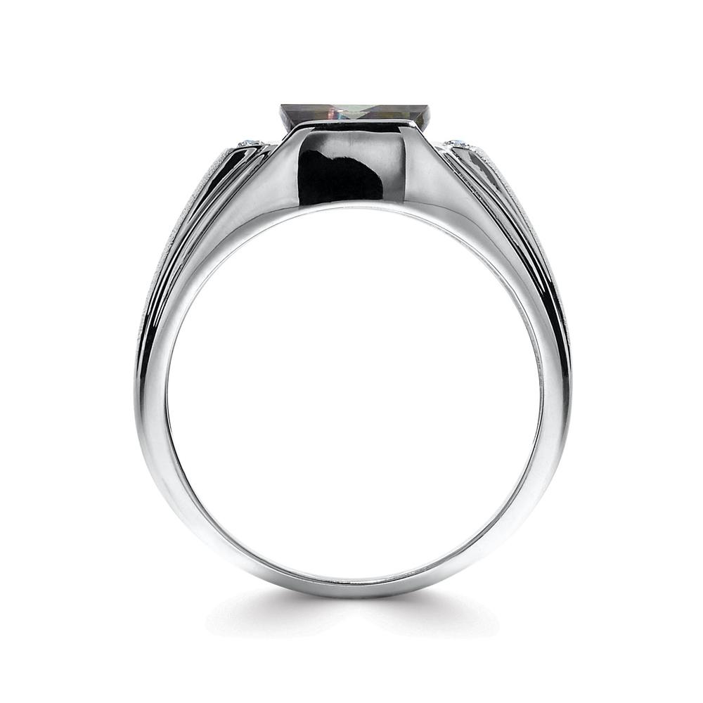 Men's Mystic Fire Topaz & Diamond Accent Sterling Silver Signet Ring