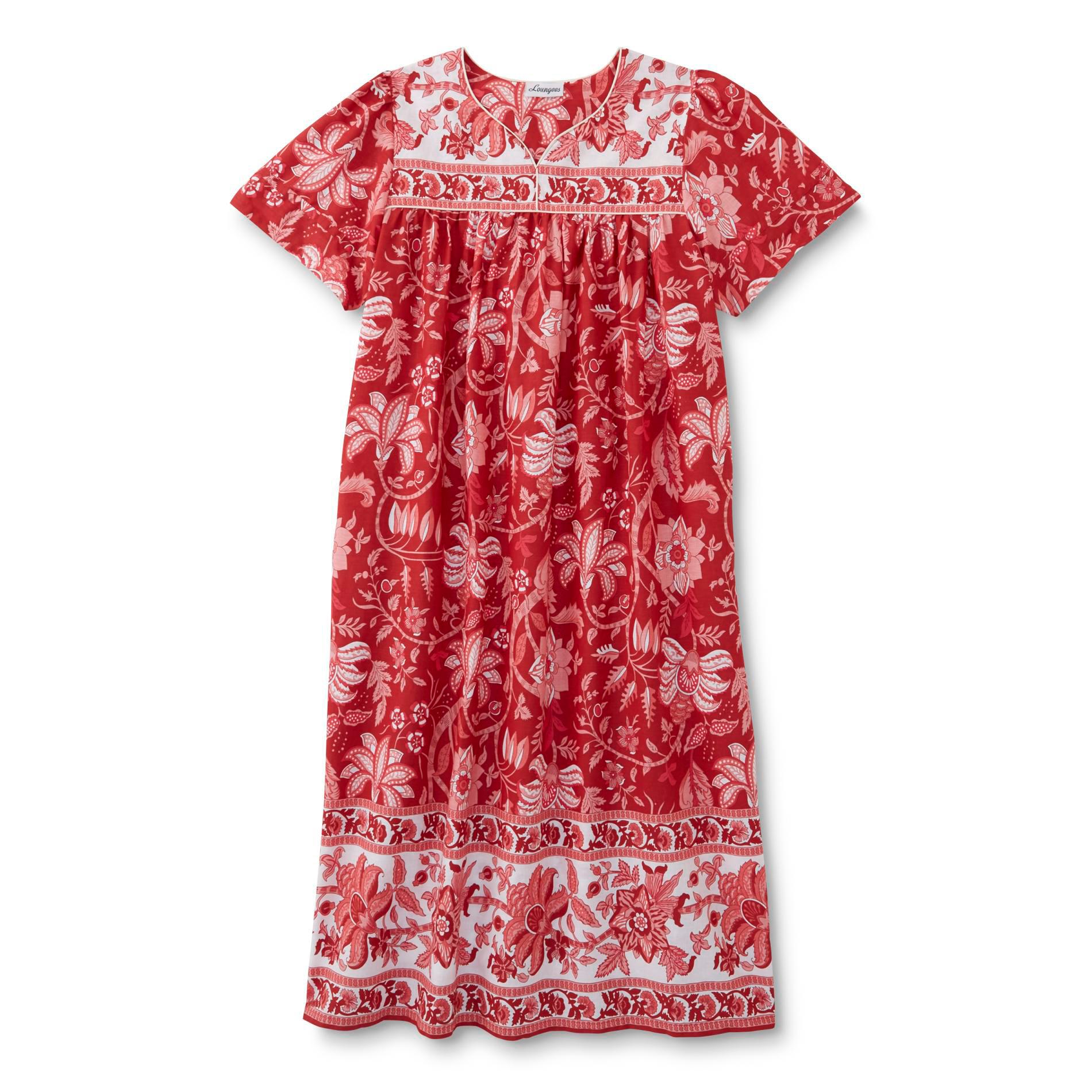 Loungees Women's Plus Nightgown - Floral