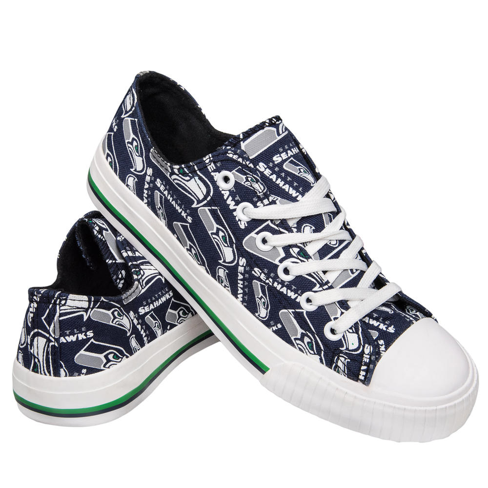 NFL Women&#8217;s Low Top Repeat Print Canvas Shoes - Seattle Seahawks