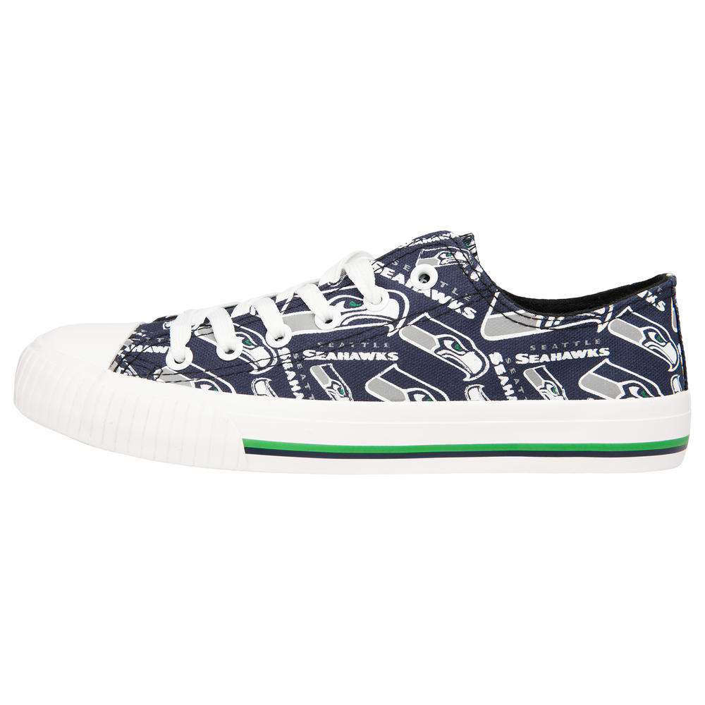 NFL Women&#8217;s Low Top Repeat Print Canvas Shoes - Seattle Seahawks