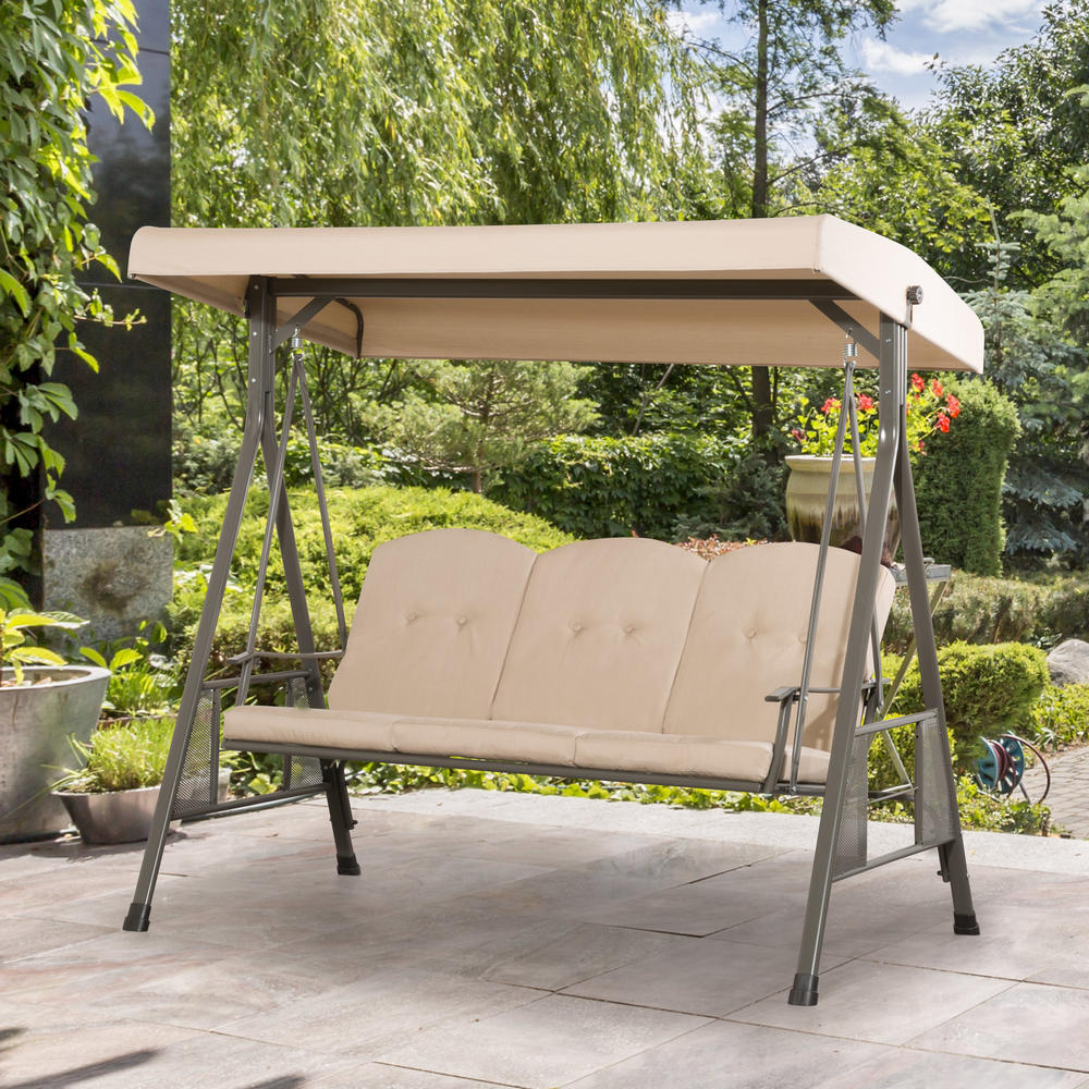 CorLiving  Phoenix 3-Seat Patio Swing with Adjustable Canopy