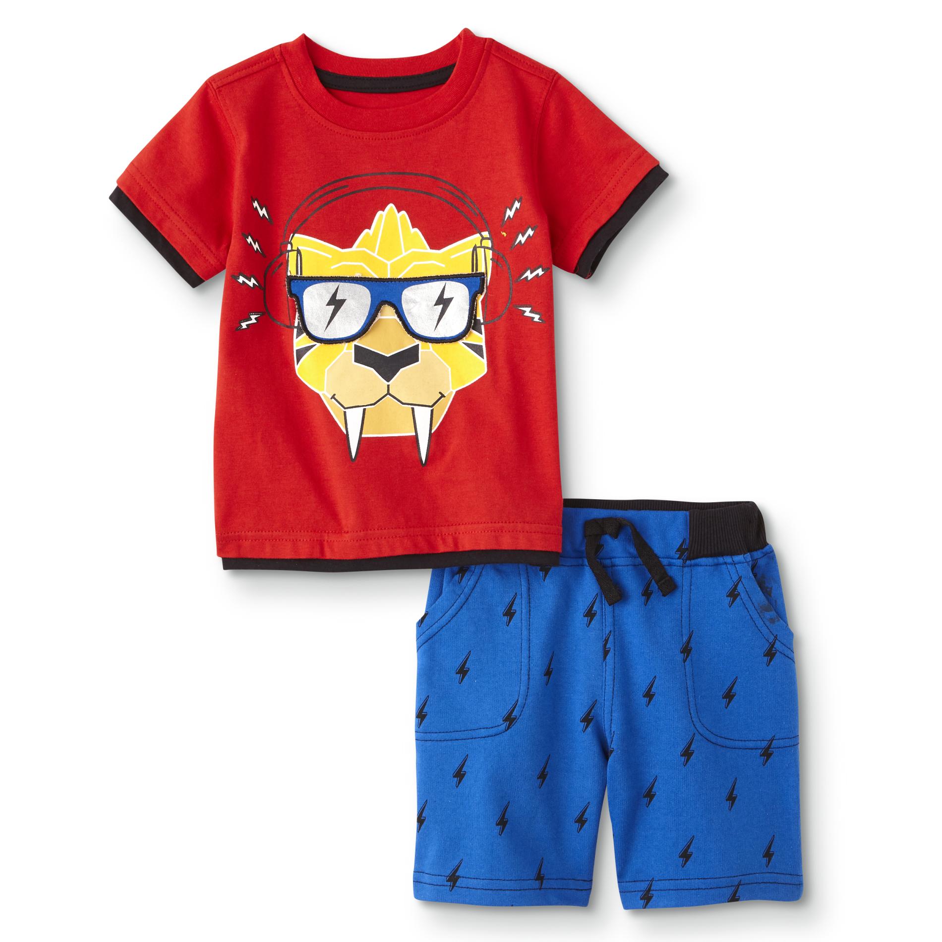 Infant Boys' Graphic T-Shirt & Shorts - Saber-Toothed Tiger, Size: 12 months, Multi-color Infant Boys' Graphic T-Shirt & Shorts - Saber-Toothed Tiger, Size: 12 months, Multi-color