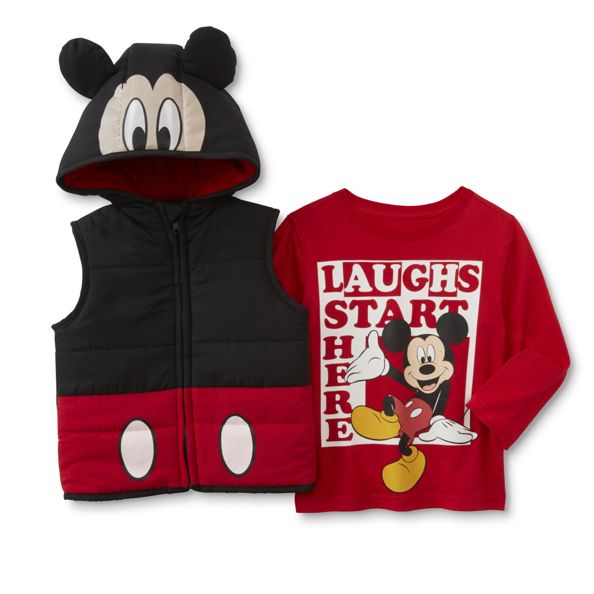 Disney Mickey Mouse Infant & Toddler Boy's Shirt & Hooded Vest