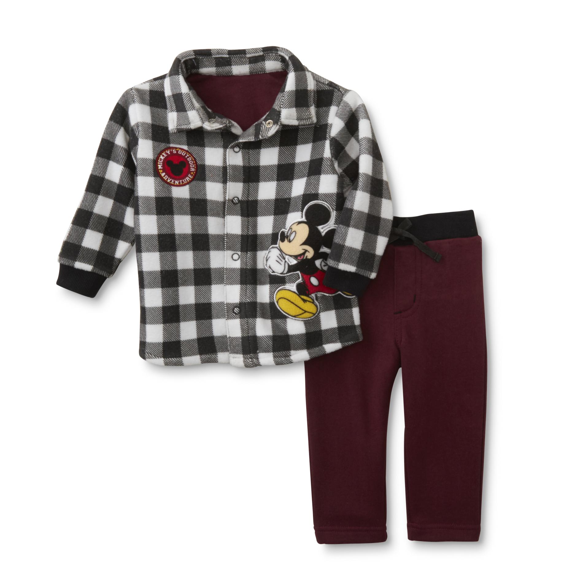 Disney Mickey Mouse Newborn & Infant Boy's Button-Front Shirt & Pants