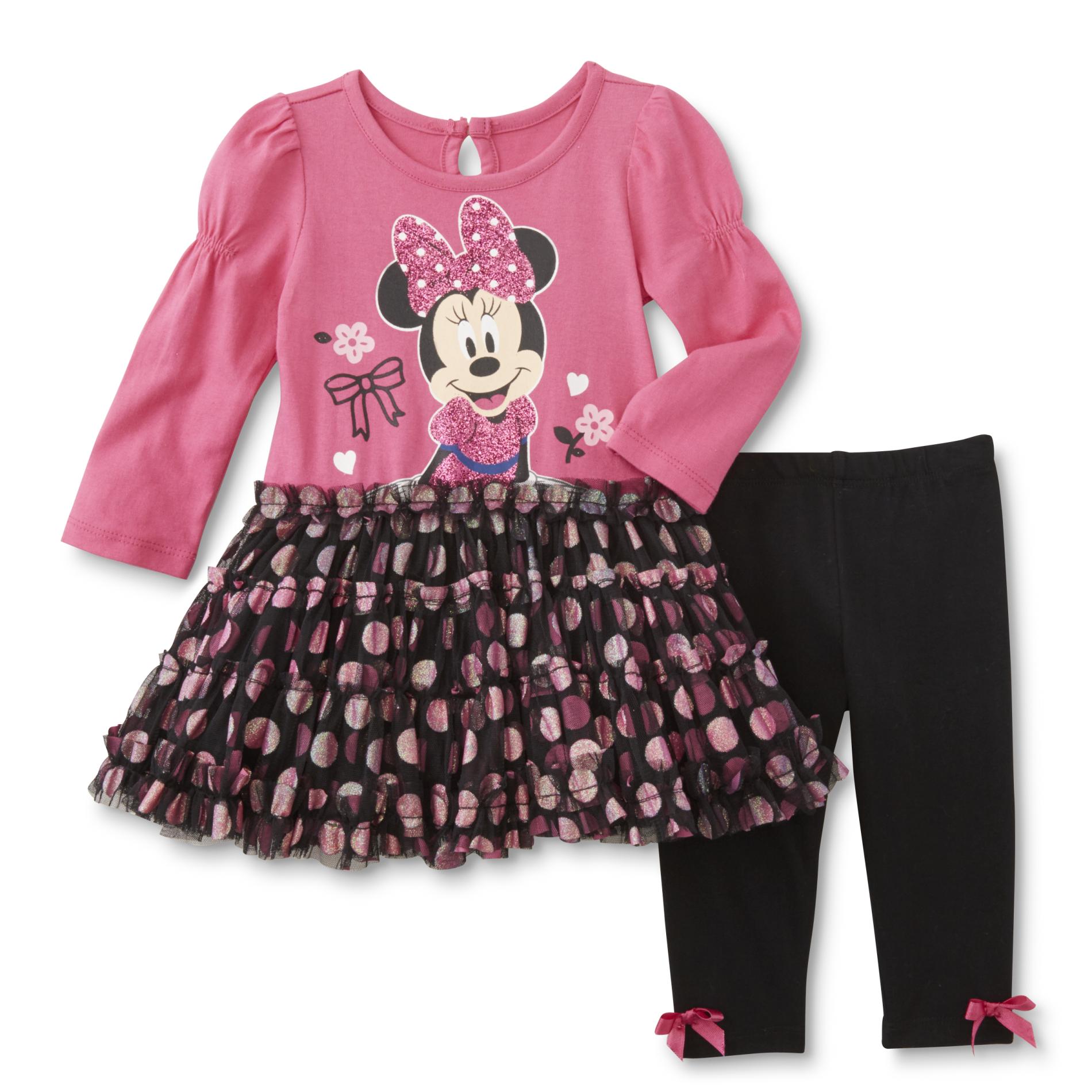 Disney Minnie Mouse Newborn & Infant Girl's Tutu Tunic & Leggings