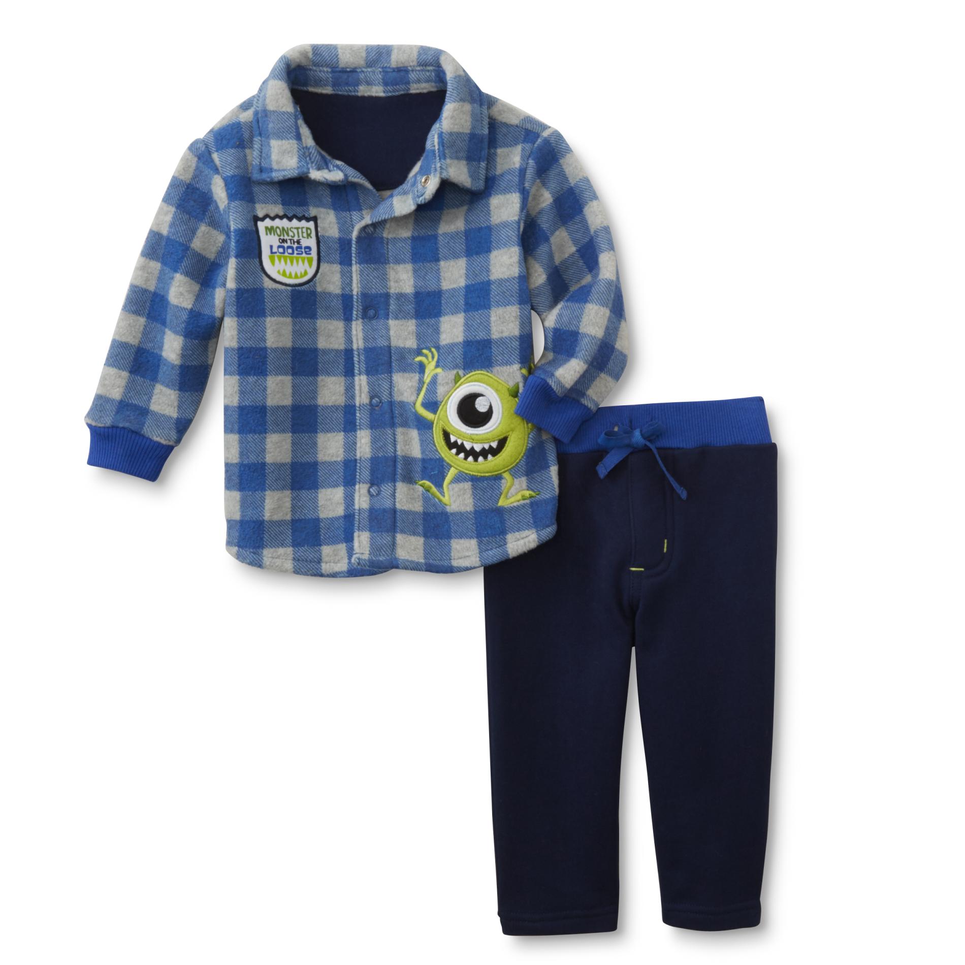 Disney Monsters, Inc. Newborn & Infant Boy's Button-Front Shirt & Pants