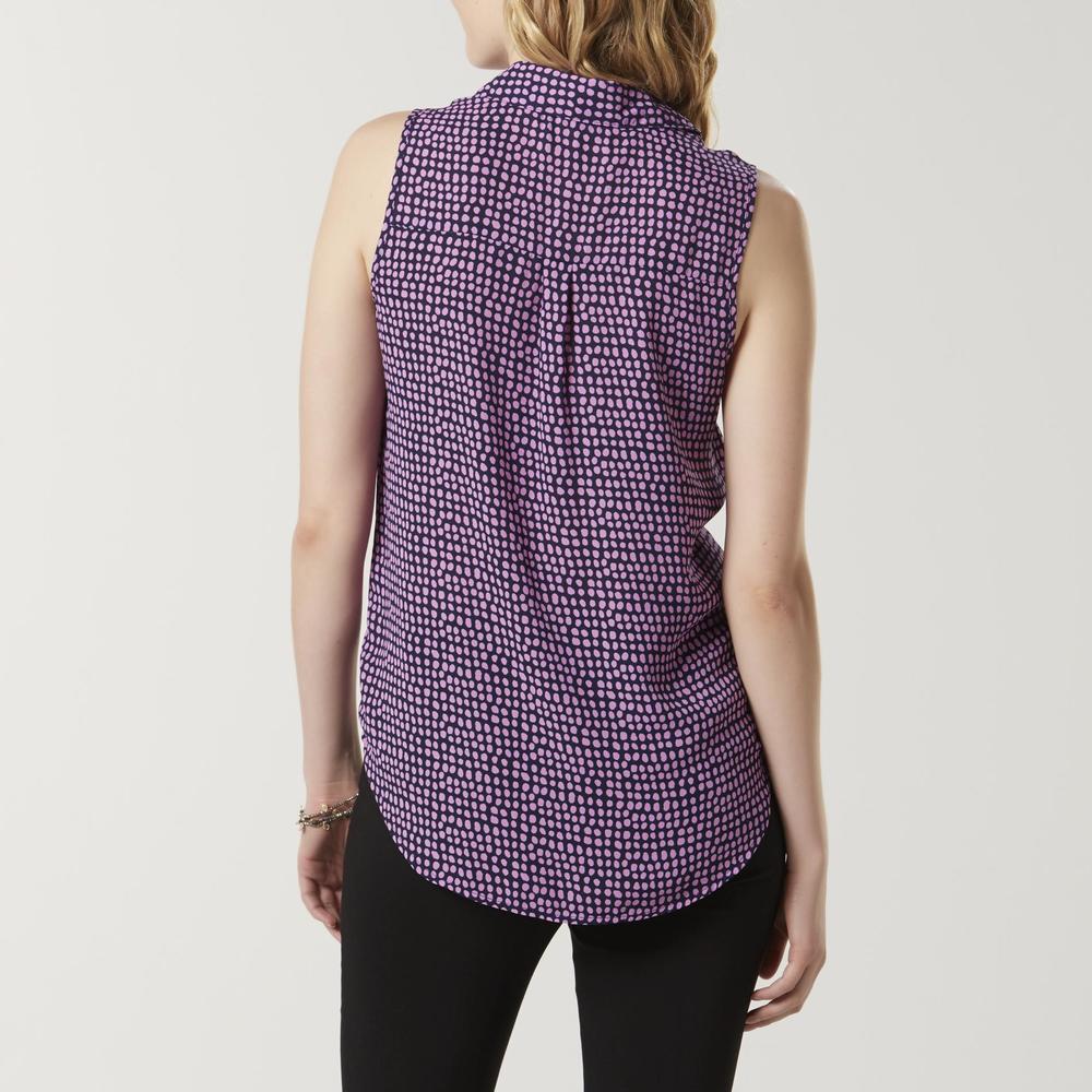 Simply Styled Women's Sleeveless Blouse - Dots