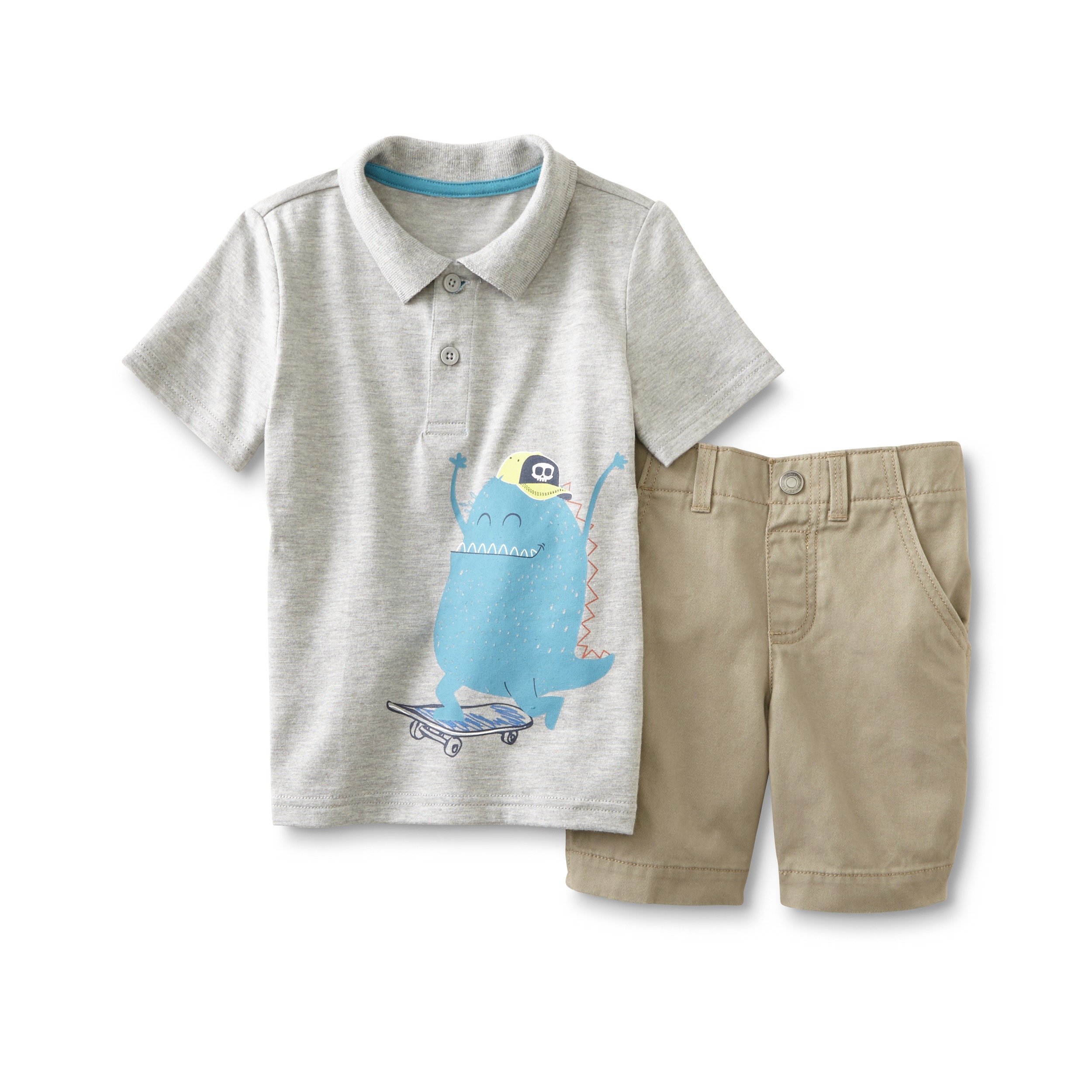 WonderKids Infant & Toddler Boy's Polo Shirt & Shorts - Monster