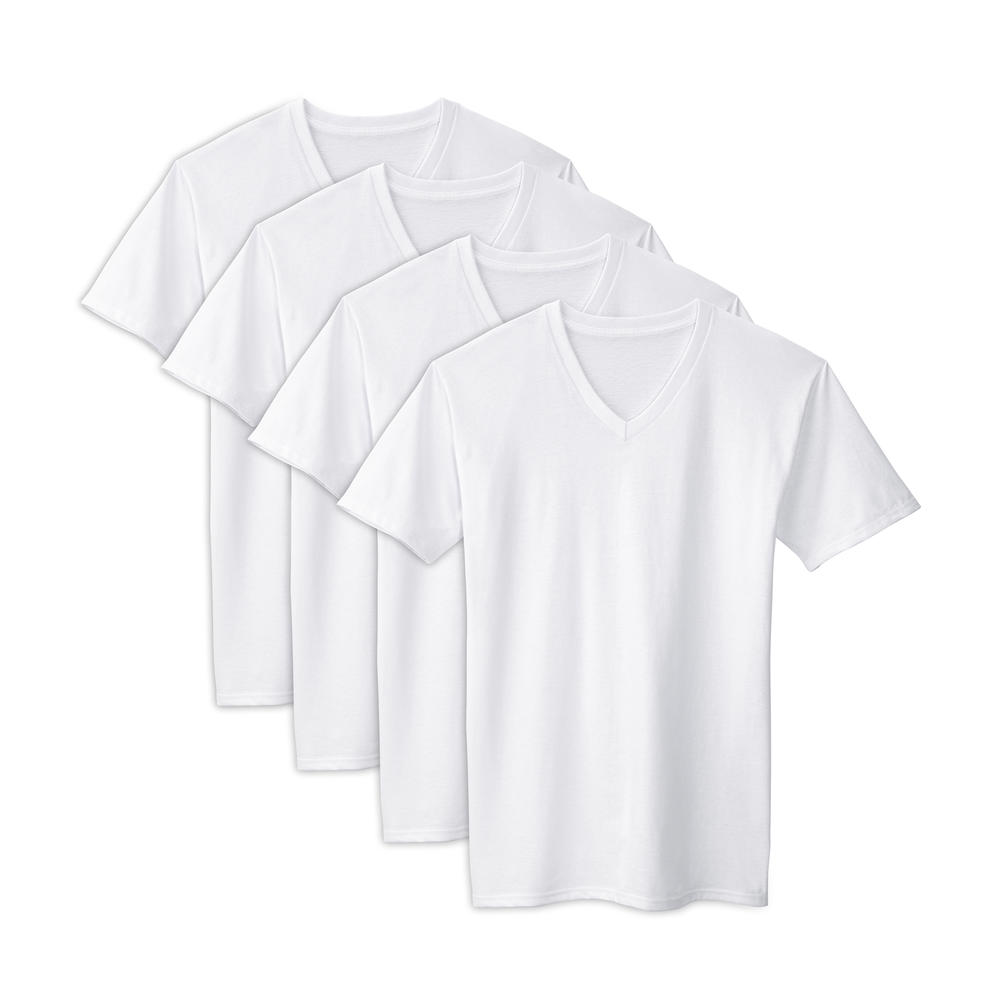 Fruit of the Loom Men’s 4 Pack Premium Cotton V-Neck T-Shirts
