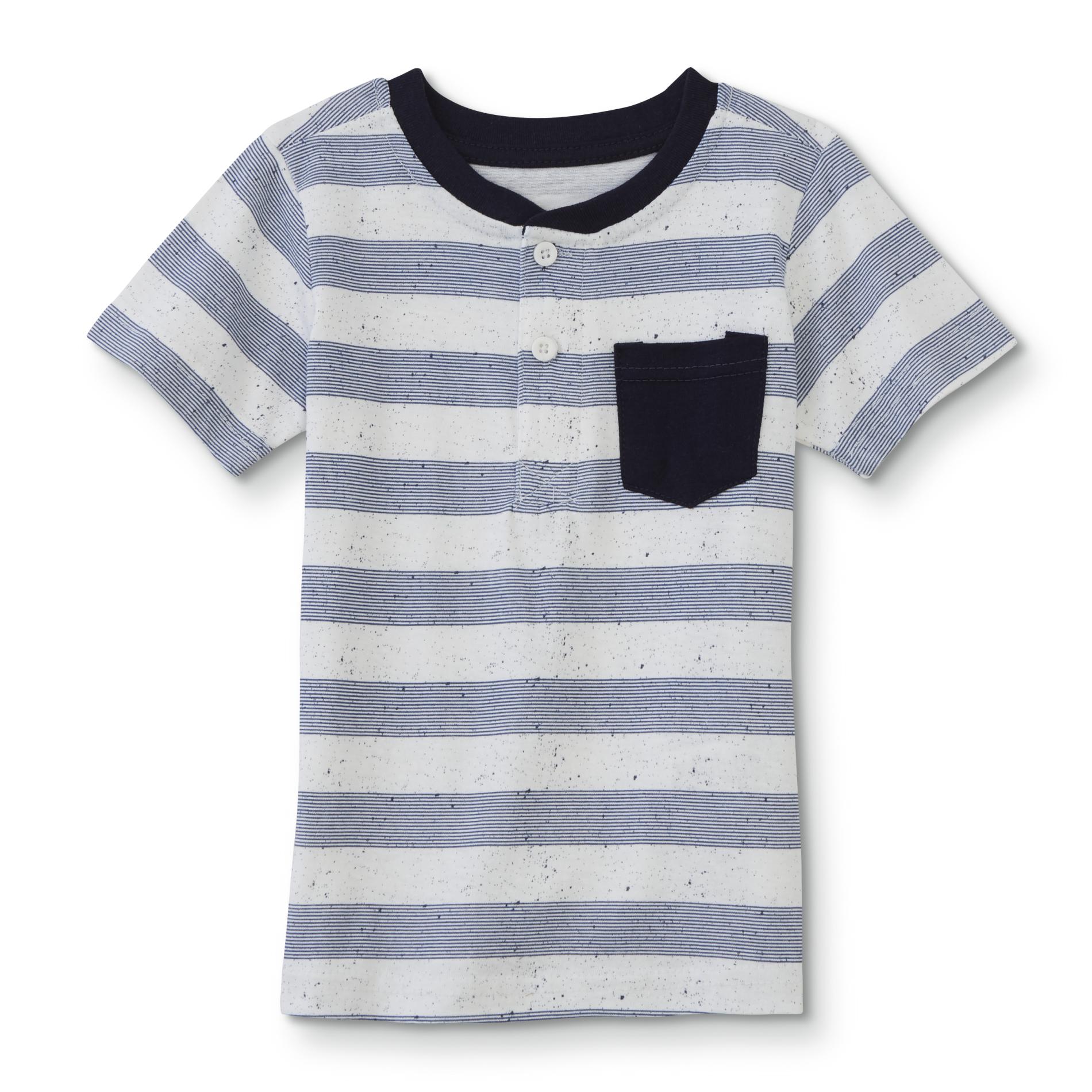 Little Rebels Toddler Boys' Pocket Henley Shirt - Striped, Size: 3T, White Little Rebels Toddler Boys' Pocket Henley Shirt - Striped, Size: 3T, White