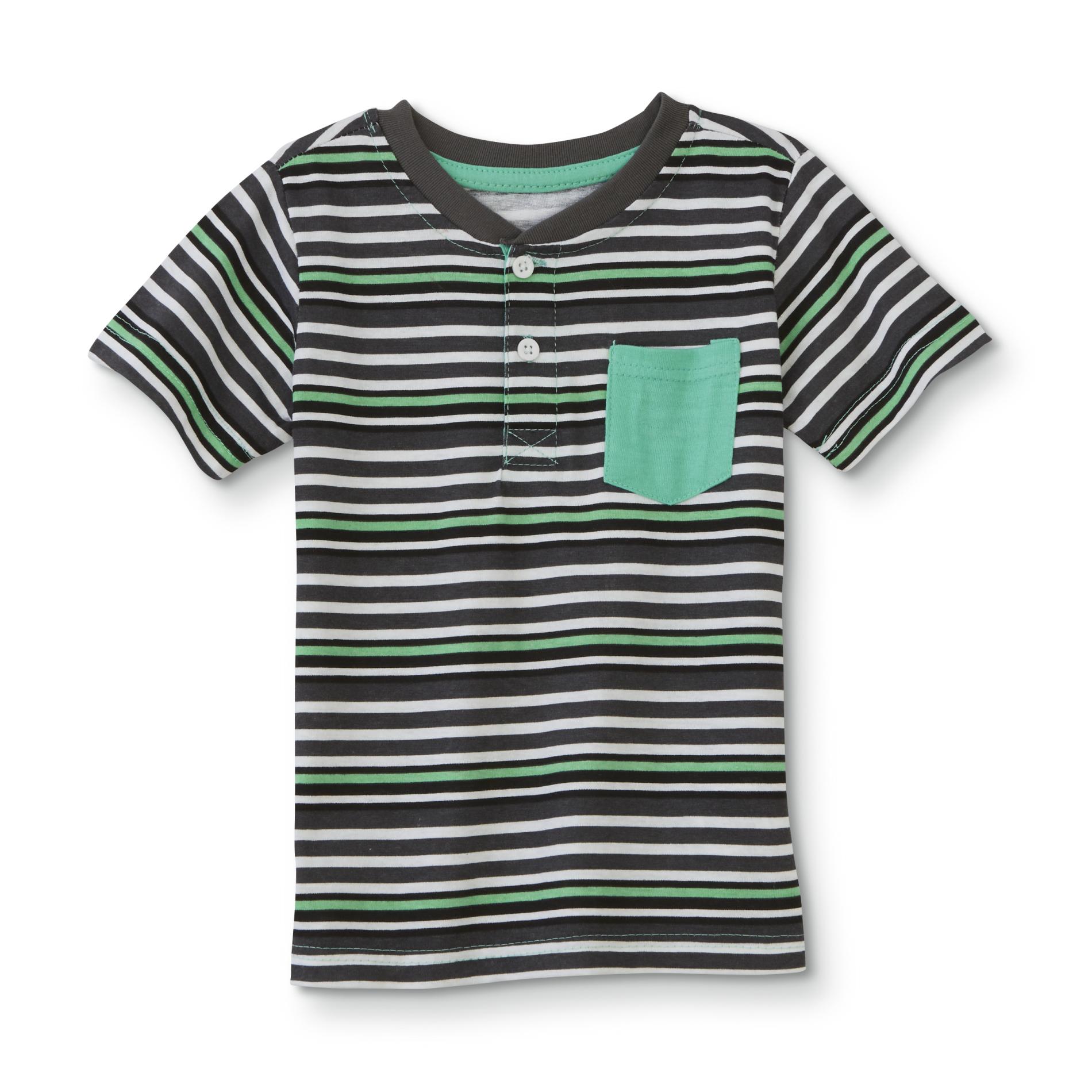 Little Rebels Toddler Boys' Pocket Henley Shirt - Striped, Size: 3T, Blue Little Rebels Toddler Boys' Pocket Henley Shirt - Striped, Size: 3T, Blue