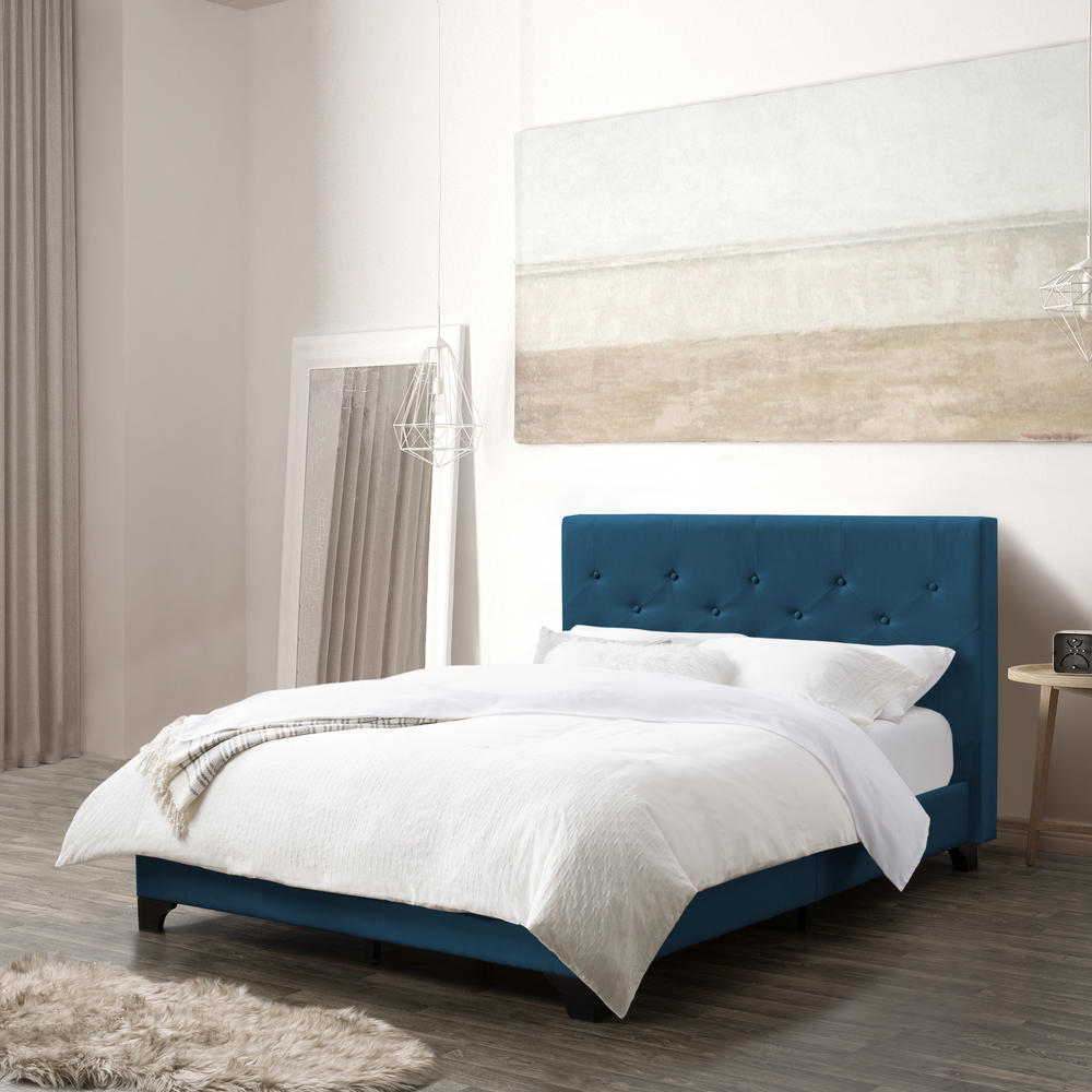 CorLiving  Double/Full Diamond Button-Tufted Upholstered Bed and Frame