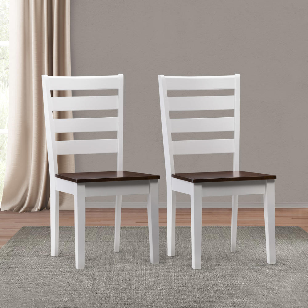 CorLiving  Solid Hardwood Dining Chairs with Horizontal Slats, Set of 2