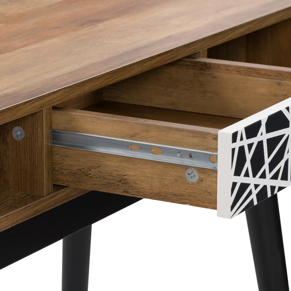 CorLiving  Entryway Table or Desk with Abstract-Pattern Drawer and Cubbies
