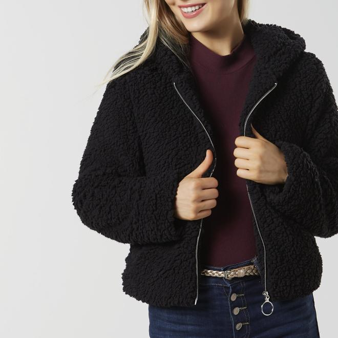 Women's Hooded Sherpa Fleece Jacket