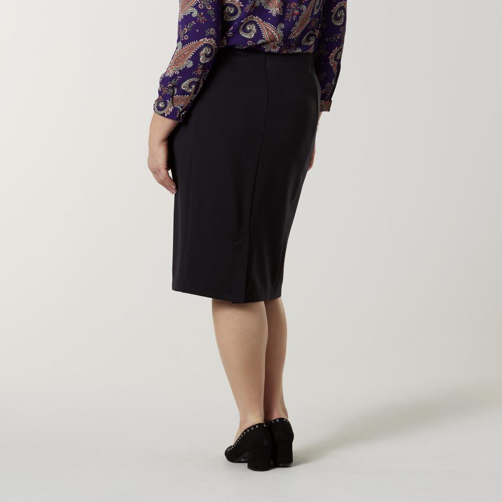 Simply Emma Women's Plus Ponte Knit Skirt