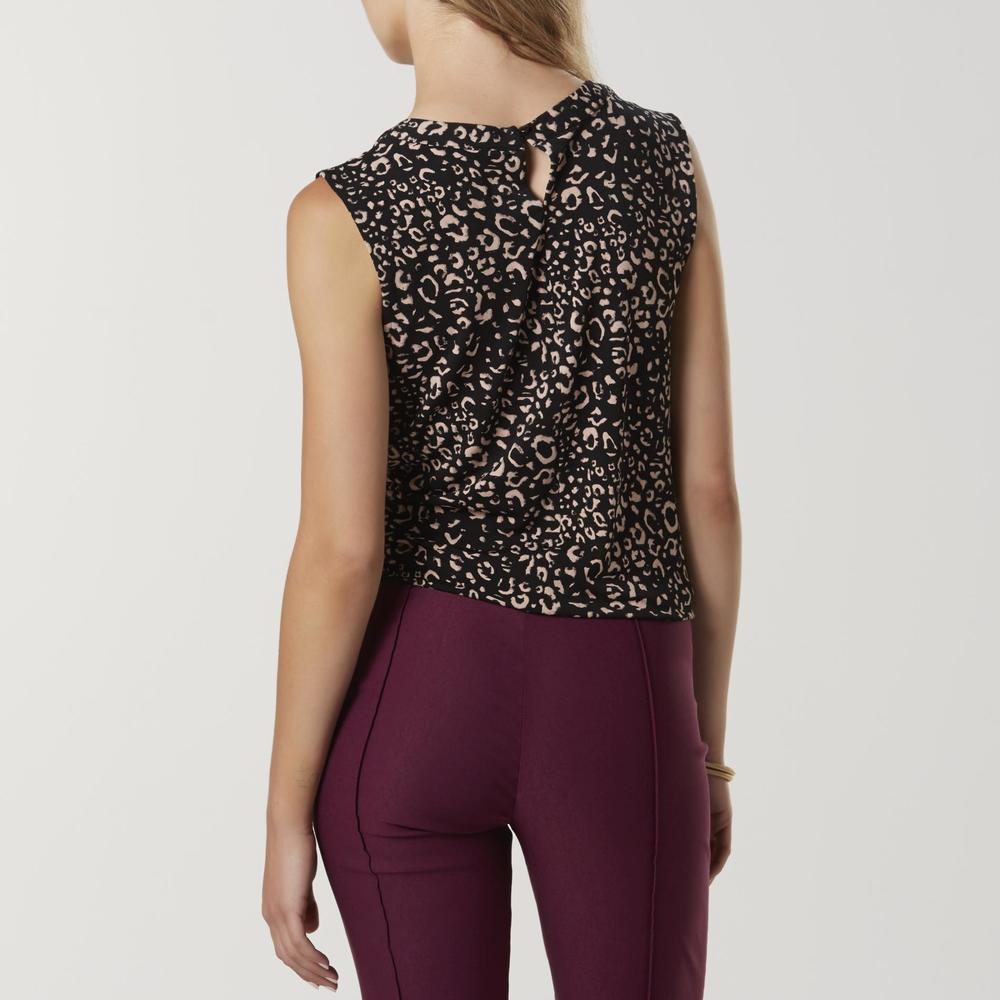 Simply Styled Women's Sleeveless Blouse - Leopard