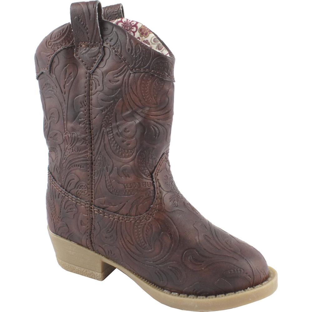 Natural Steps Toddler Girl's Gloss Brown Classic Cowboy Boot