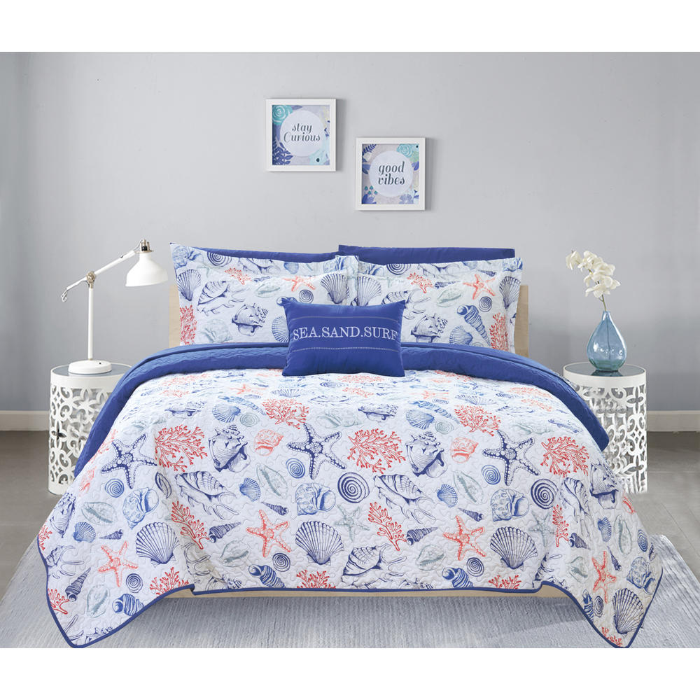 Chic Home Katriel 6 or 8 Piece Bed in a Bag Reversible Quilt Set