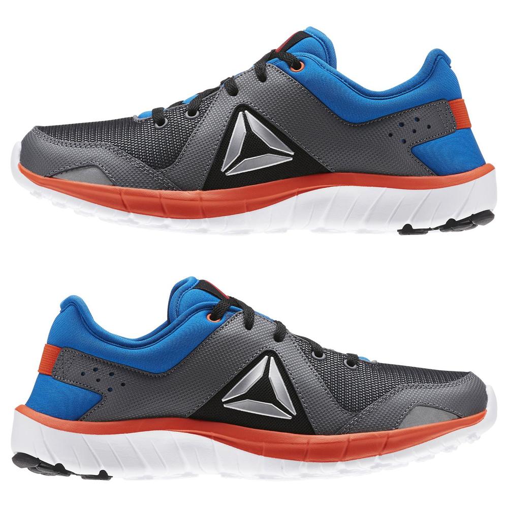 Reebok Boy's Fusion Runner Gray/Blue/Orange Athletic Shoe