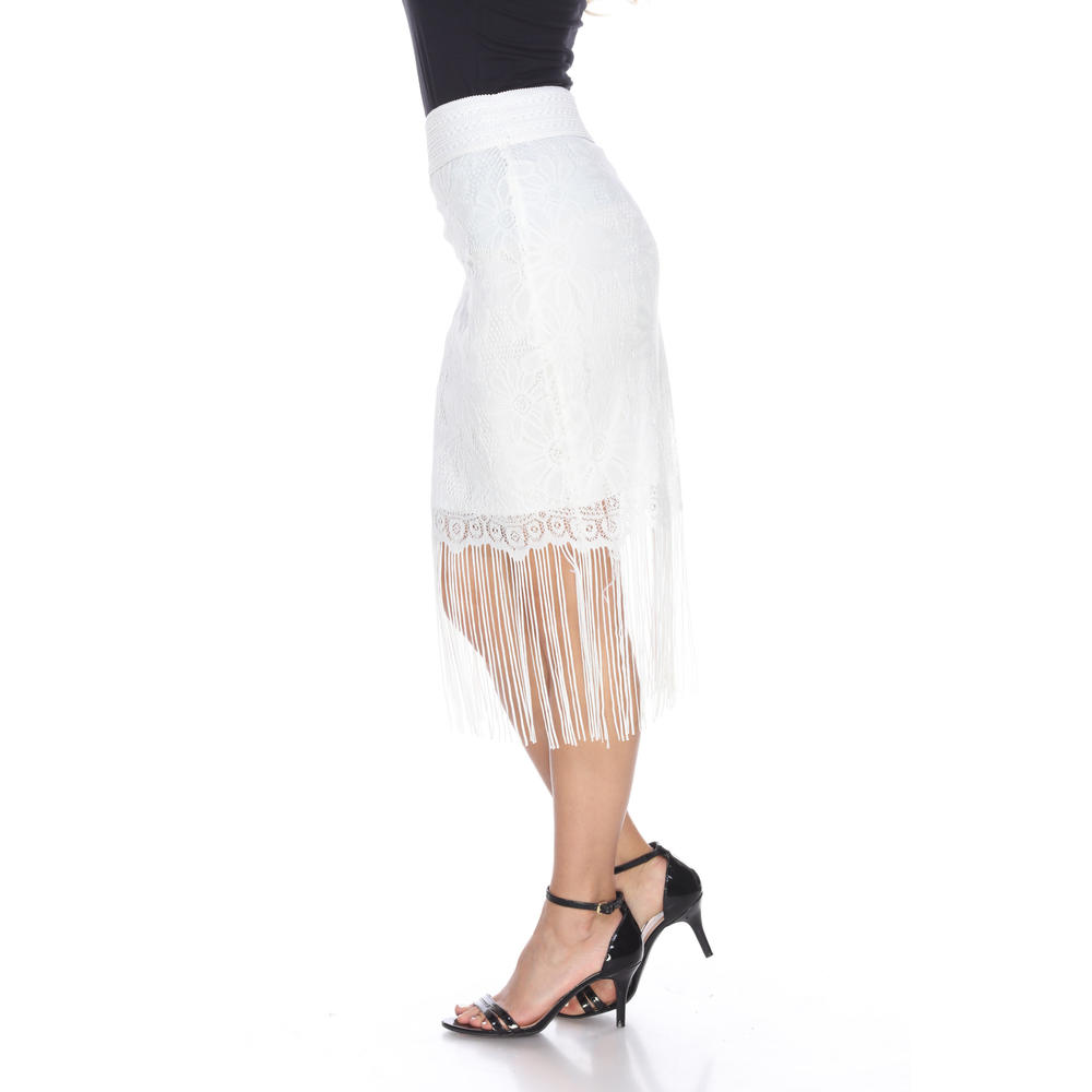 White Mark Vega' Fringe Skirt